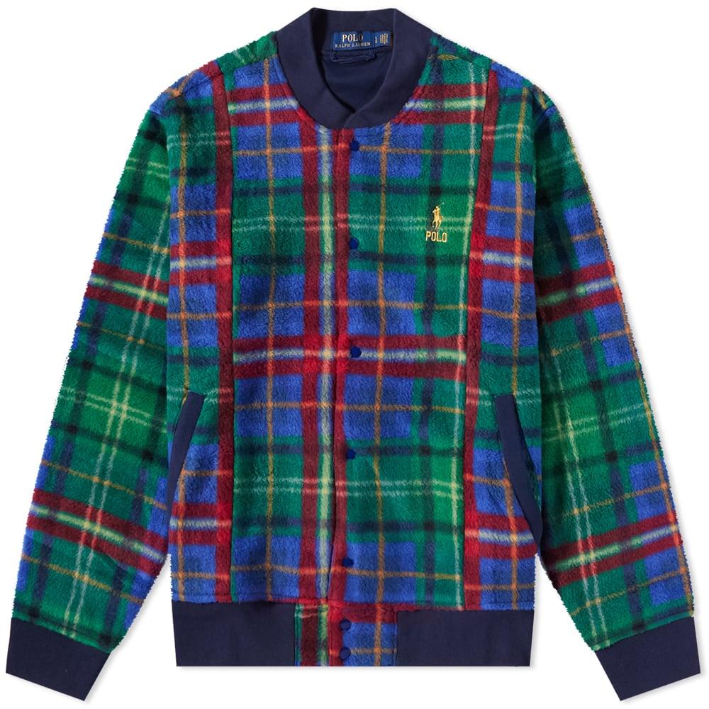Polo Ralph Lauren Plaid Sherpa Bomber Jacket in Blue for Men Lyst UK