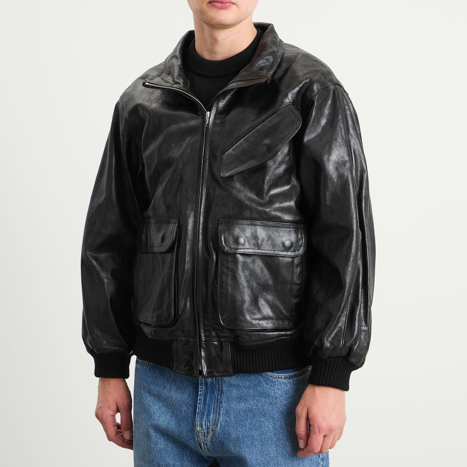 auralee-Black-Lamb-Leather-Zip