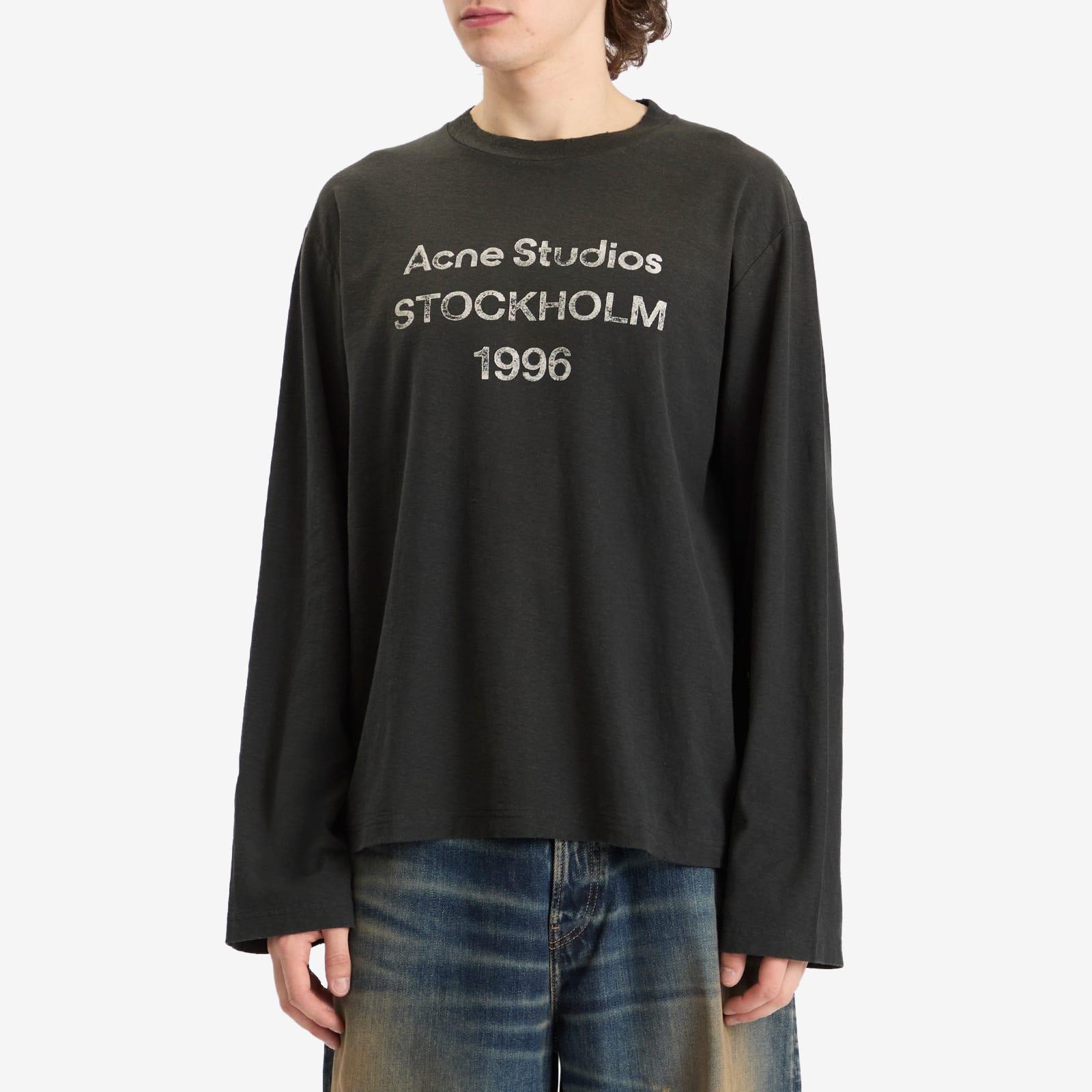 Acne Studios Edden 1996 Logo Long Sleeve T-Shirt in Black