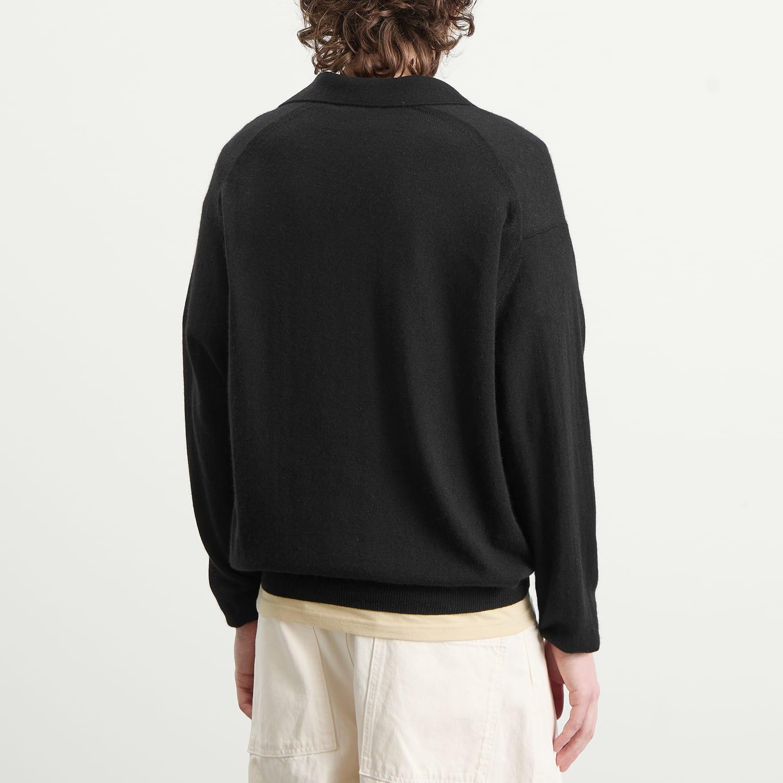 AURALEE Cashmere Silk Knit Skipper Polo in Black for Men | Lyst