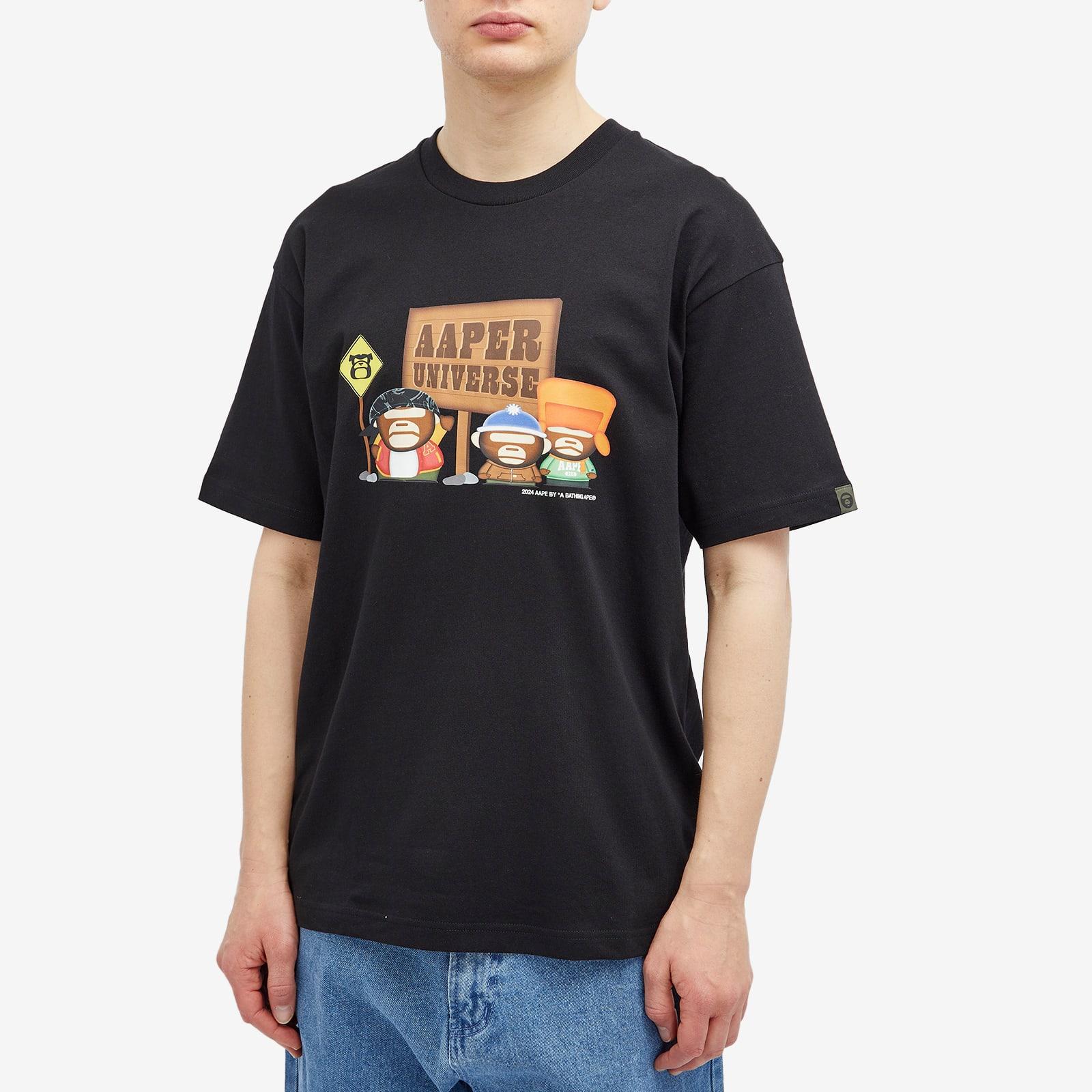 【A BATHING APE】★Universe T-Shirt★ Aape By A Bathing Ape Aape Aaper Universe T-Shirt in Black