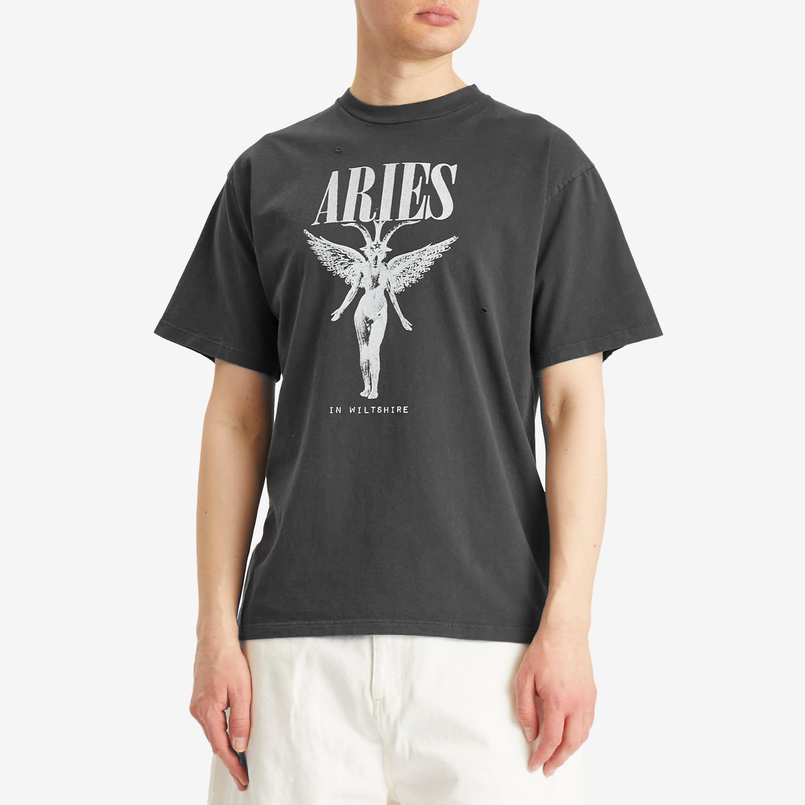 Aries Destroyed Nirvana T-Shirt in Black for Men | Lyst UK