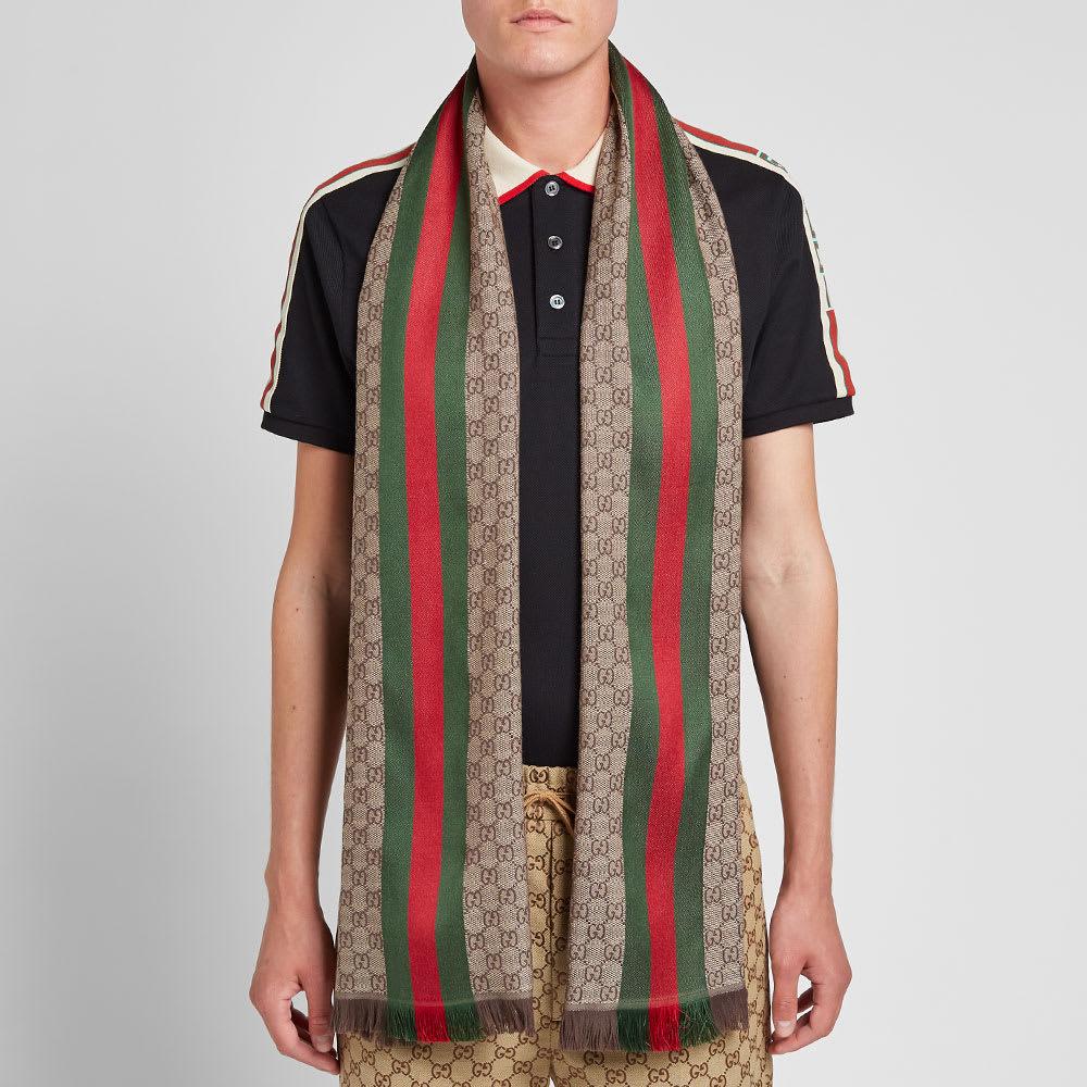 Gucci Wool Grg GG Scarf in Brown for Men Lyst
