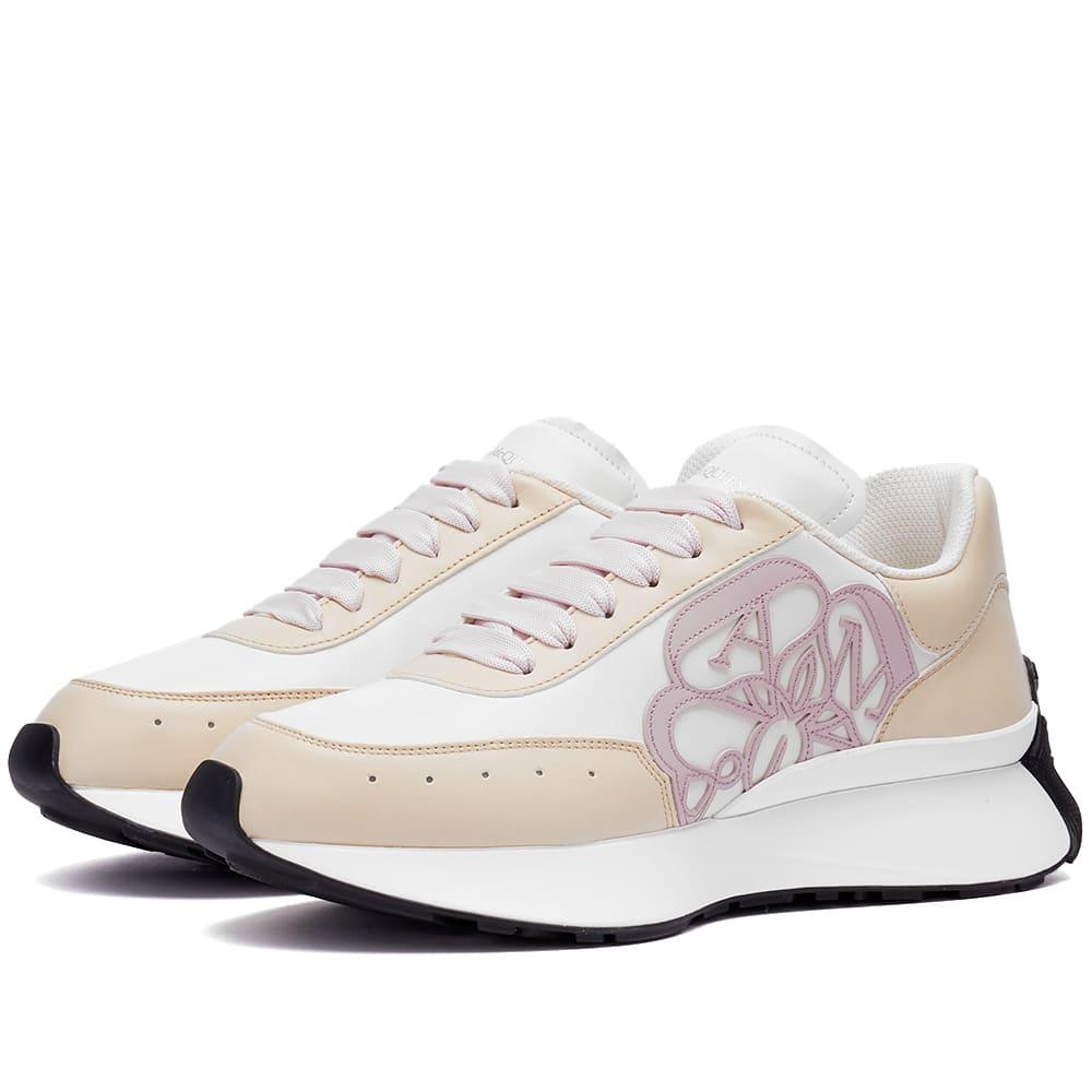 Alexander McQueen Sprint Leather Embroidered Logo Sneakers | Smart Closet