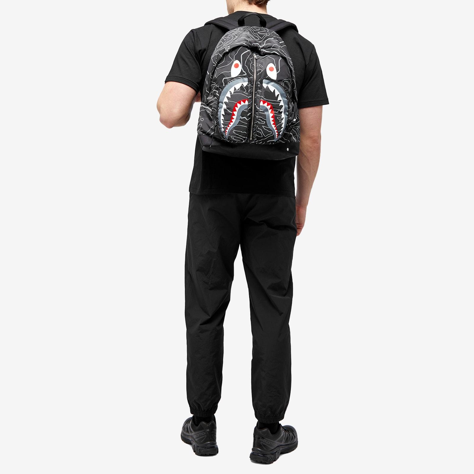 A Bathing Ape Layered Line Camo Shark Day Backpack in Black for Men Lyst UK