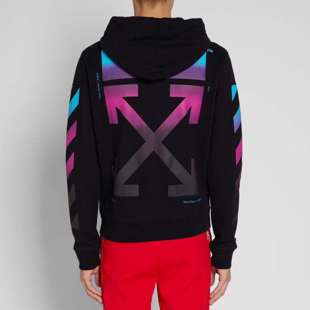 black diagonal gradient zip hoodie