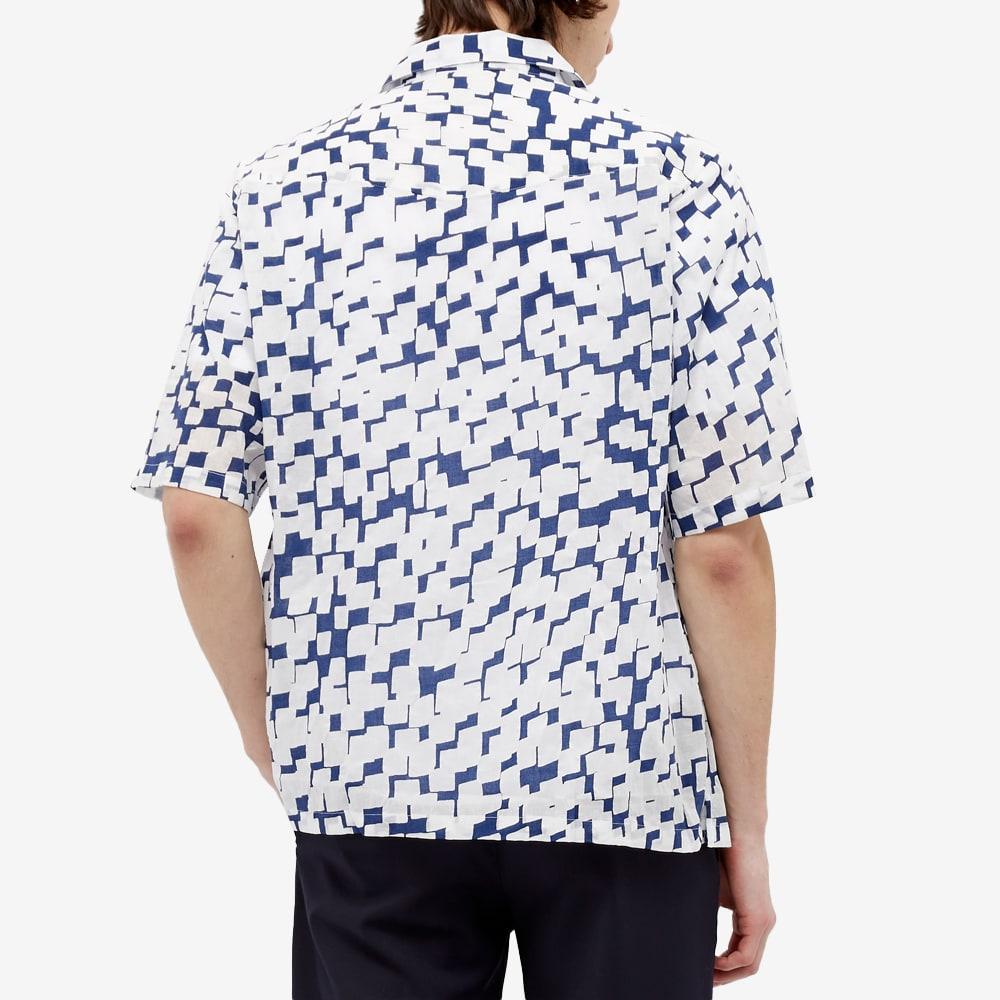Officine Generale Short Sleeve Eren Geometric Print Shirt in Blue for Men |  Lyst