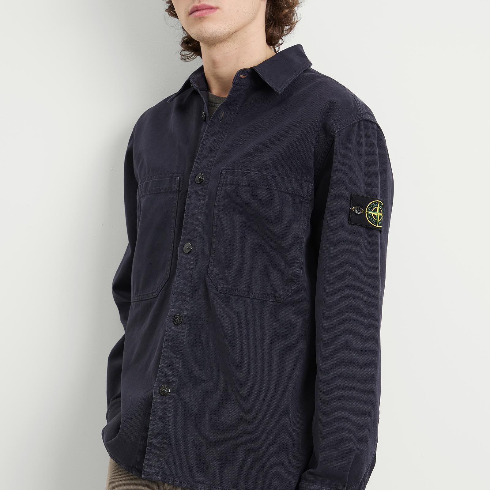 Stone Island Old Effect Garment Dyed Overshirt in Blue for Men | Lyst
