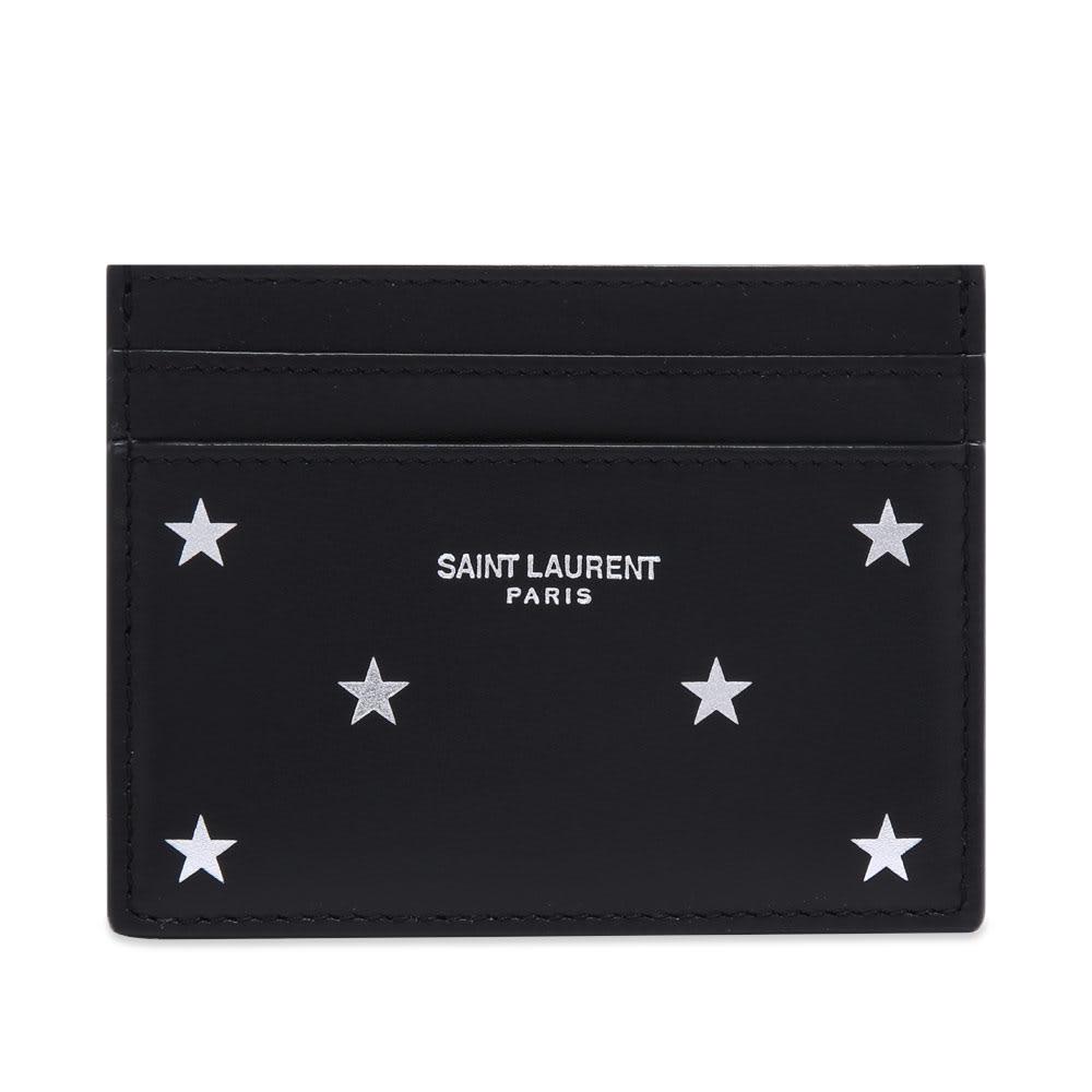 Saint Laurent Black Star-print Leather Card Holder for Men - Save 47% ...