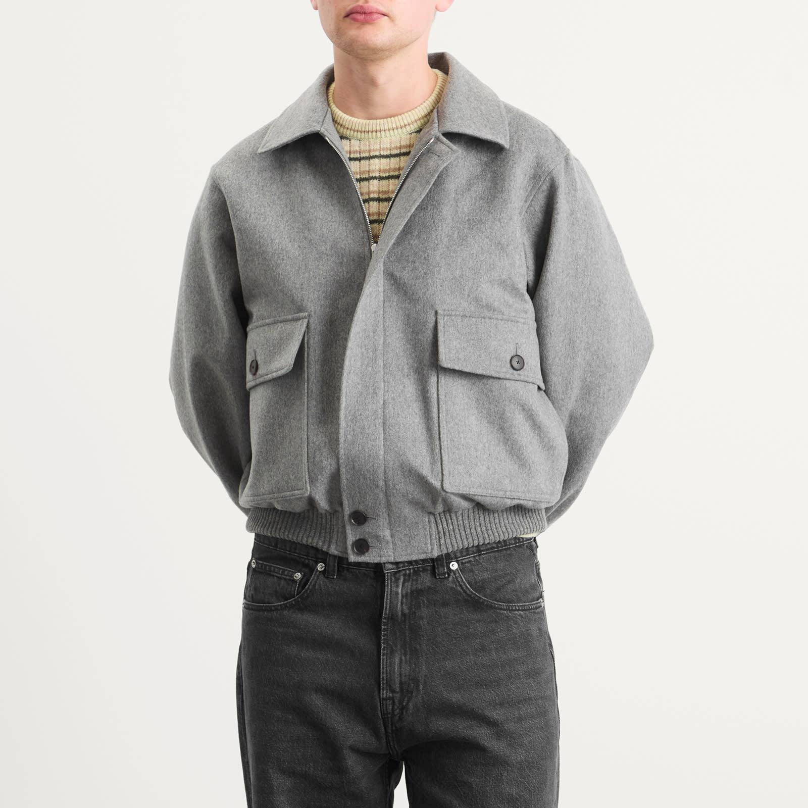 AURALEE Cashmere Moleskin Zip Blouson in Gray for Men | Lyst