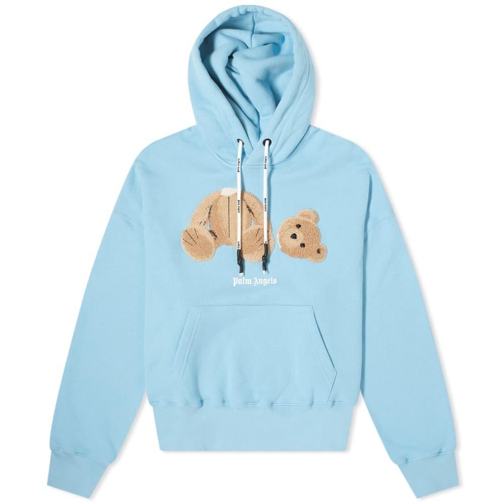 Palm Angels Ripped-teddy-bear-embroidered Hoodie in Blue for Men | Lyst  Canada