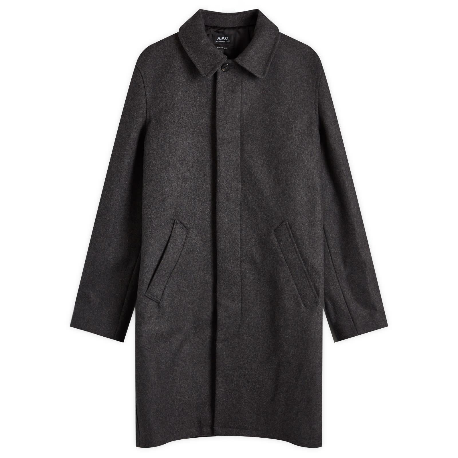 A.P.C. Auster Wool Mac in Black for Men | Lyst