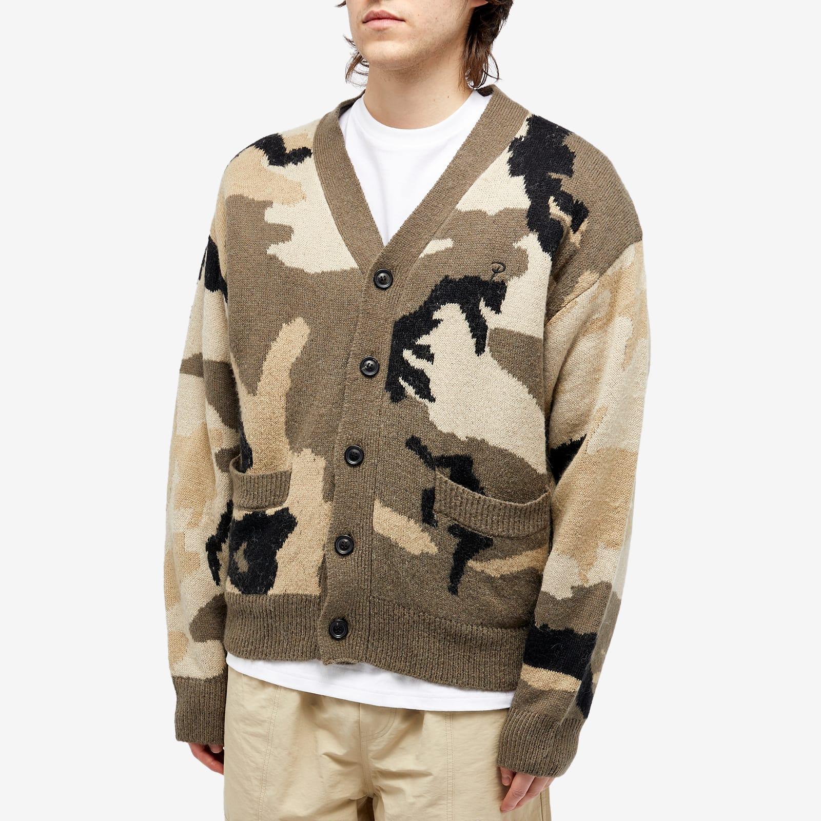 PATTA Woodland Camo Knitted Cardigan in Brown for Men | Lyst UK