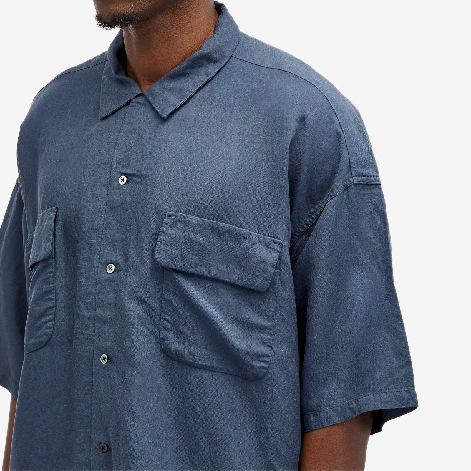 007　nanamica　OPEN COLLAR CUPRA HEMP Nanamica Men's Open Collar Cupra Hemp Shirt in Navy Nanamica