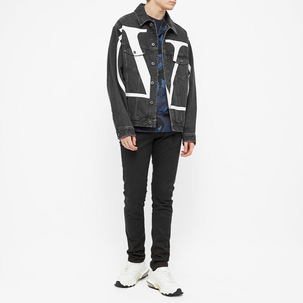 Valentino Large V Logo Denim Jacket in Black for Men - Lyst