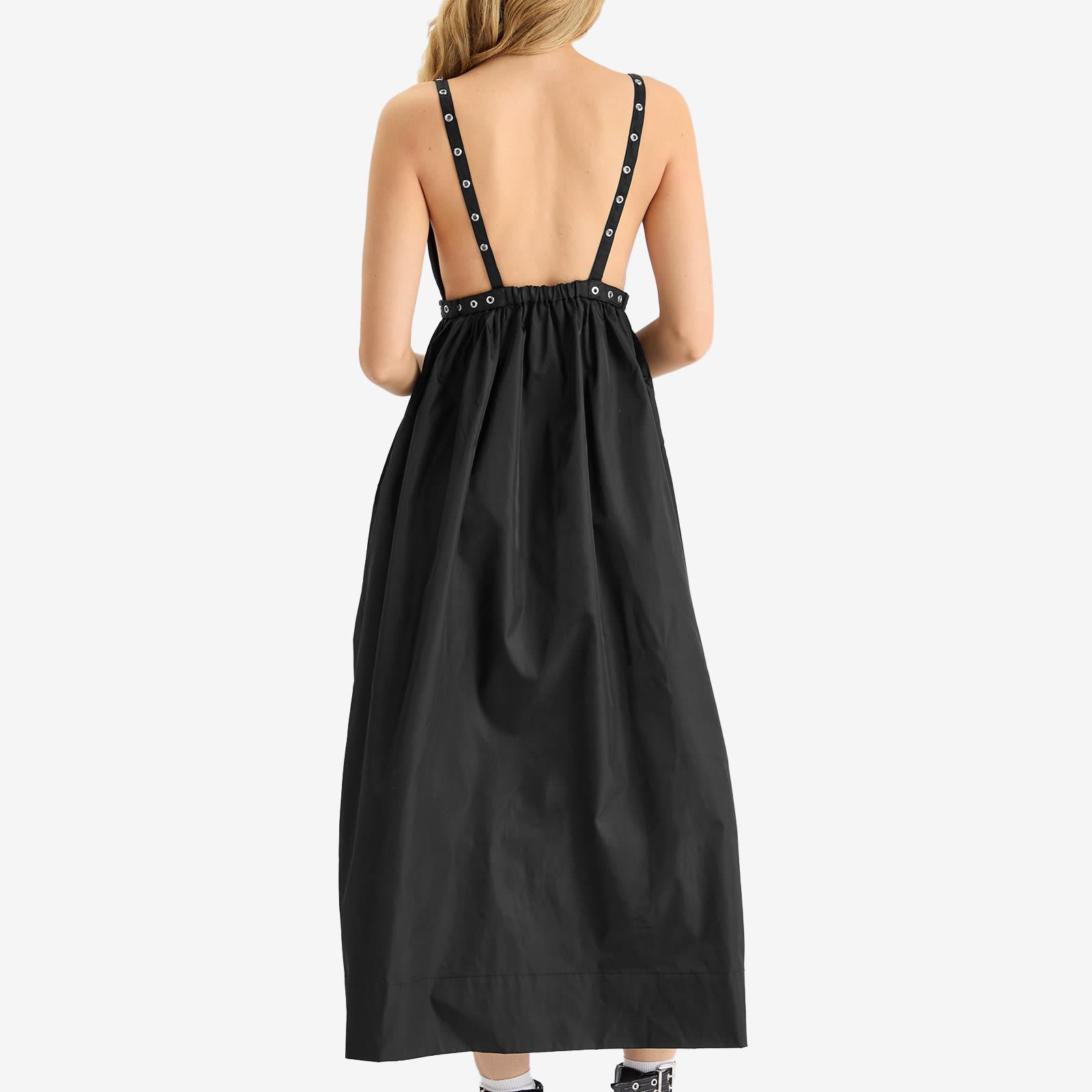 Ganni Duchesse Nylon Strap Midi Dress in Black | Lyst