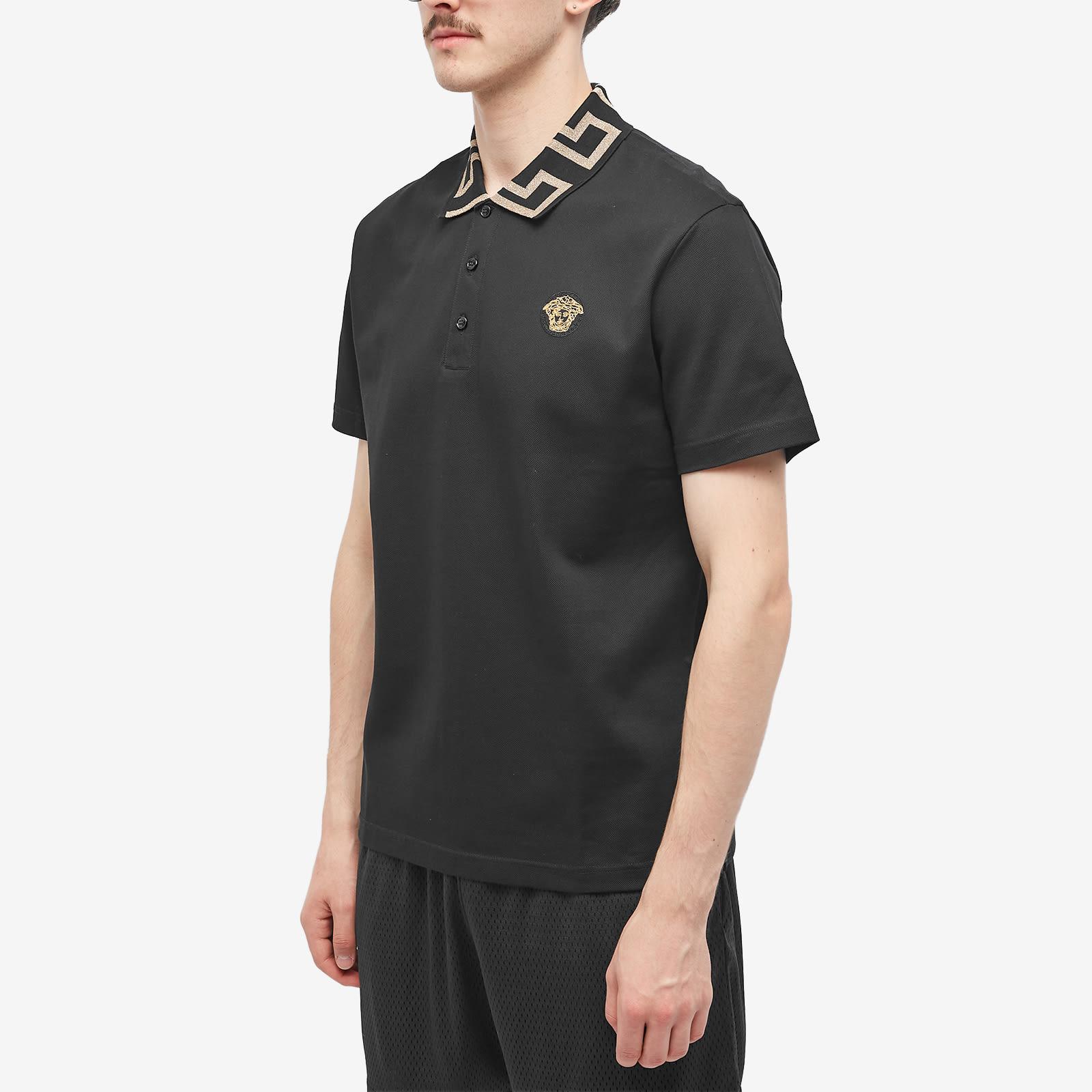 Versace Medusa Greca Polo Shirt in Black for Men Lyst
