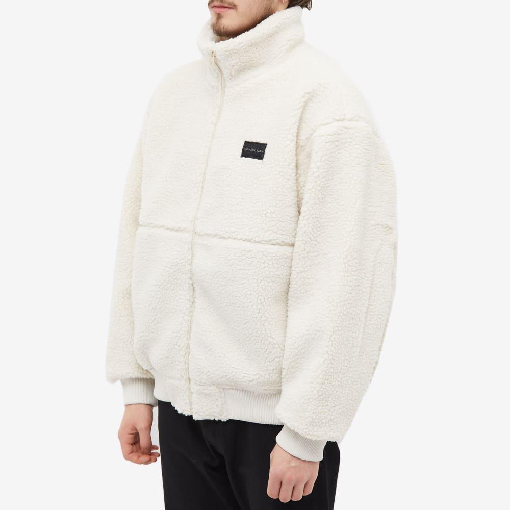 Calvin Klein Sherpa Fleece Jacket in White for Men | Lyst