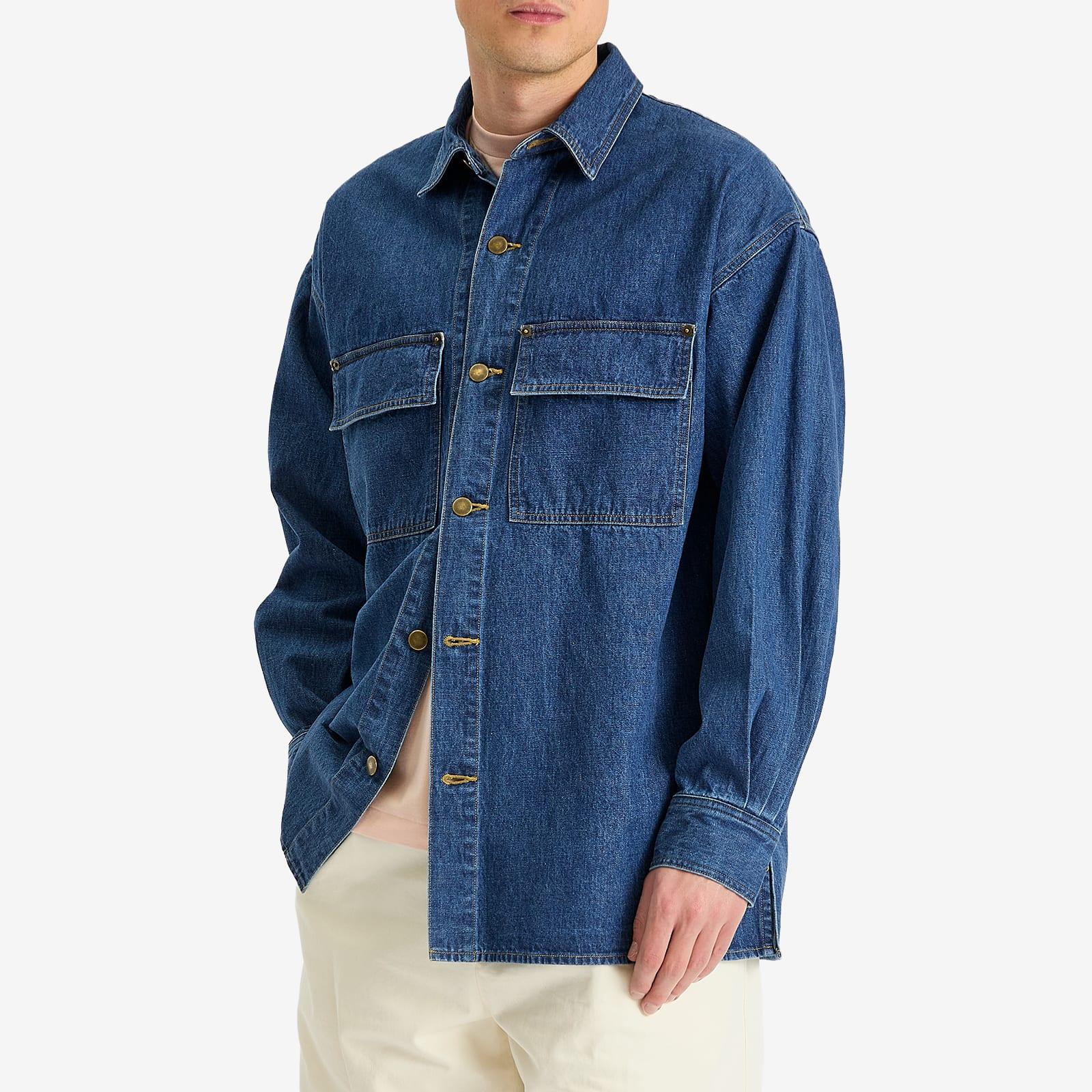 AURALEE Selvedge Light Oz Denim Shirt in Blue for Men | Lyst