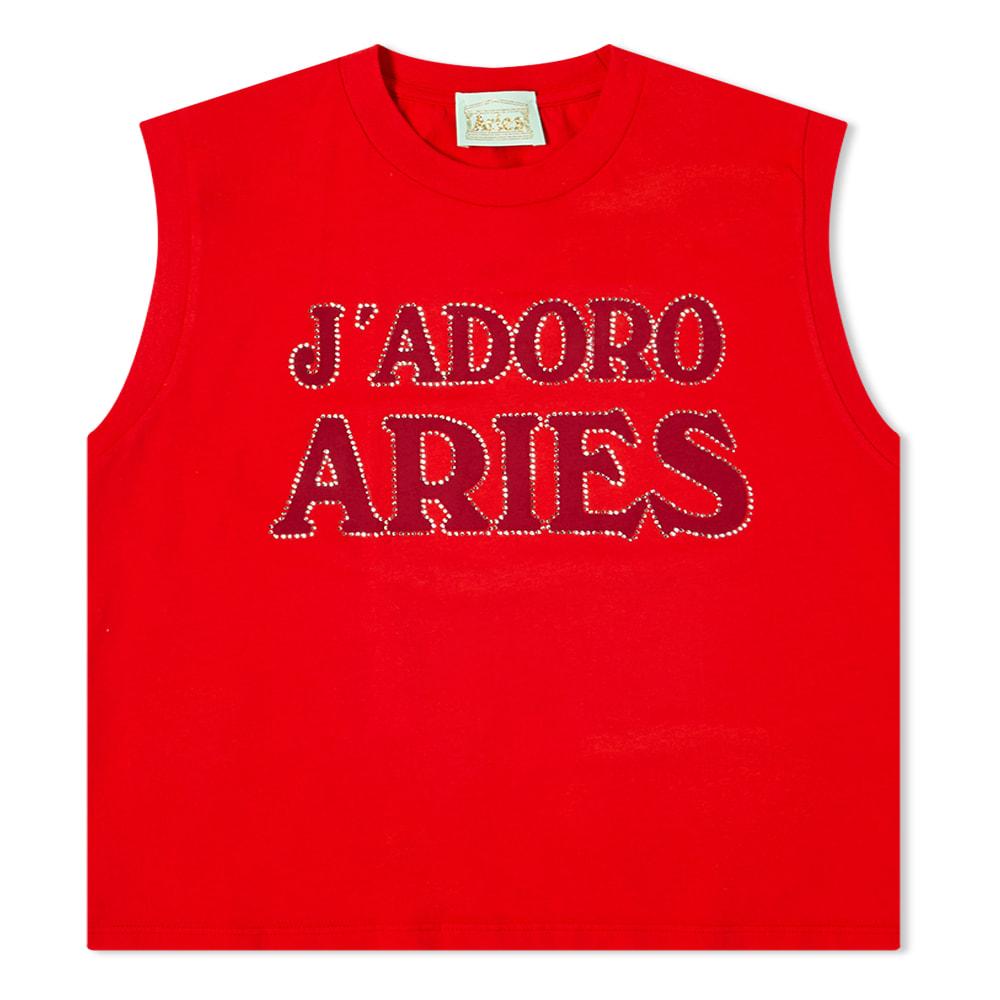 Aries J'adoro Diamante Shrunken Vest in Red | Lyst
