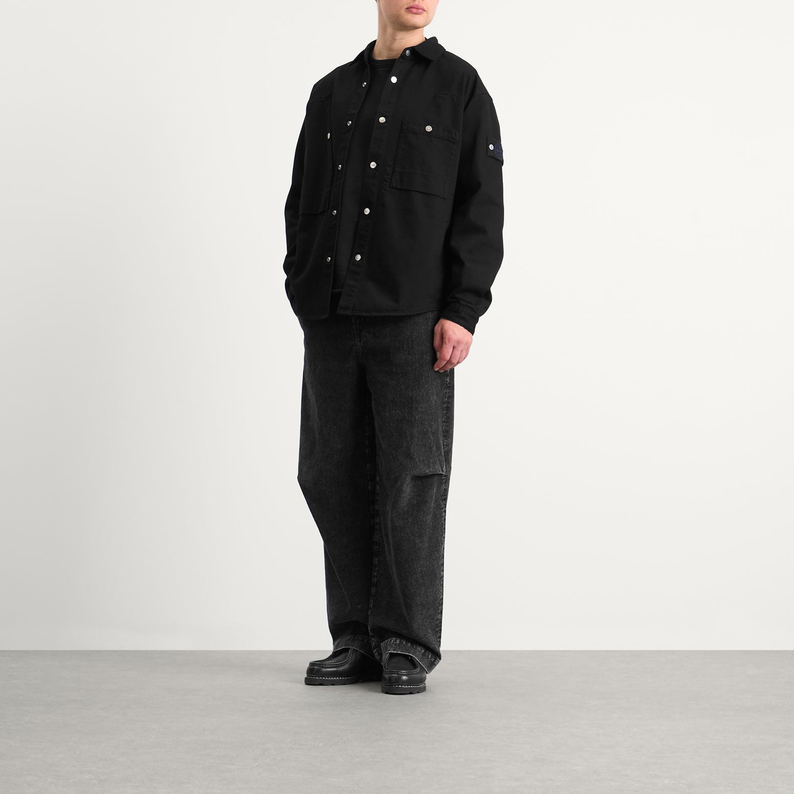 Stone Island Bull Denim-Tc Overshirt in Black for Men | Lyst