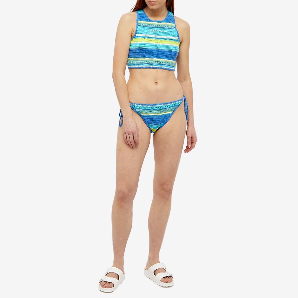Ganni Crochet Racerback Bikini Top in Blue | Lyst