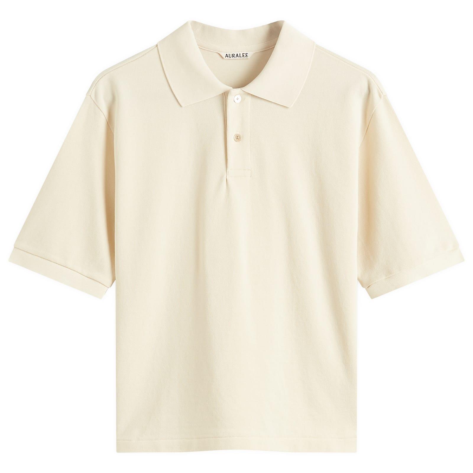 AURALEE High Gauge Pique Polo in Natural | Lyst