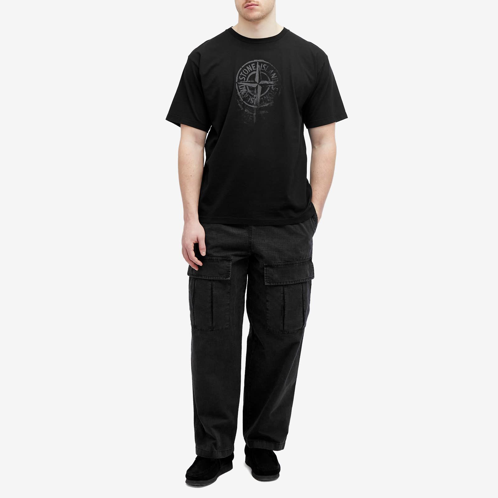 Stone Island Reflective One Badge Print T-Shirt in Black for