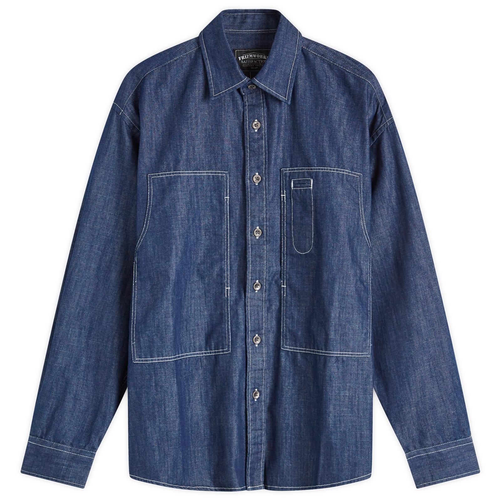 FRIZMWORKS Denim Carpenter Pocket Work Shirt in Blue for Men