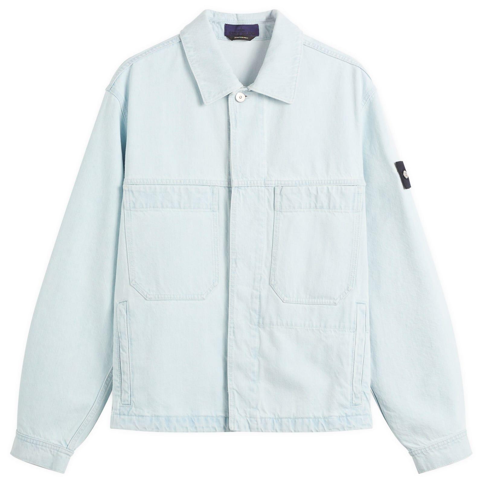 Stone Island Denim Research Ultra Bleached Denim Jacket in Blue