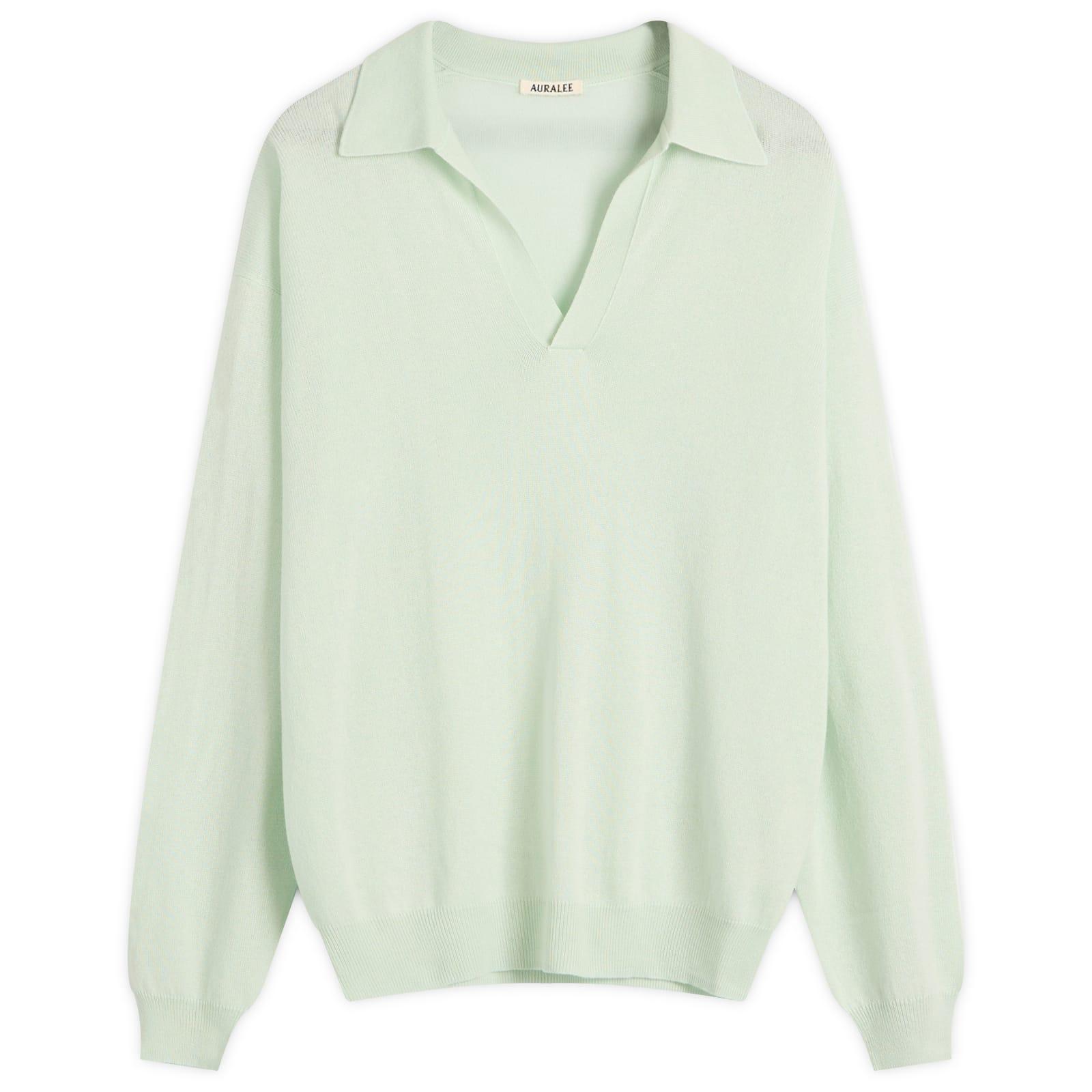 AURALEE - SUPER FINE COTTON PIQUE BIG POLO LIGHT BROWN