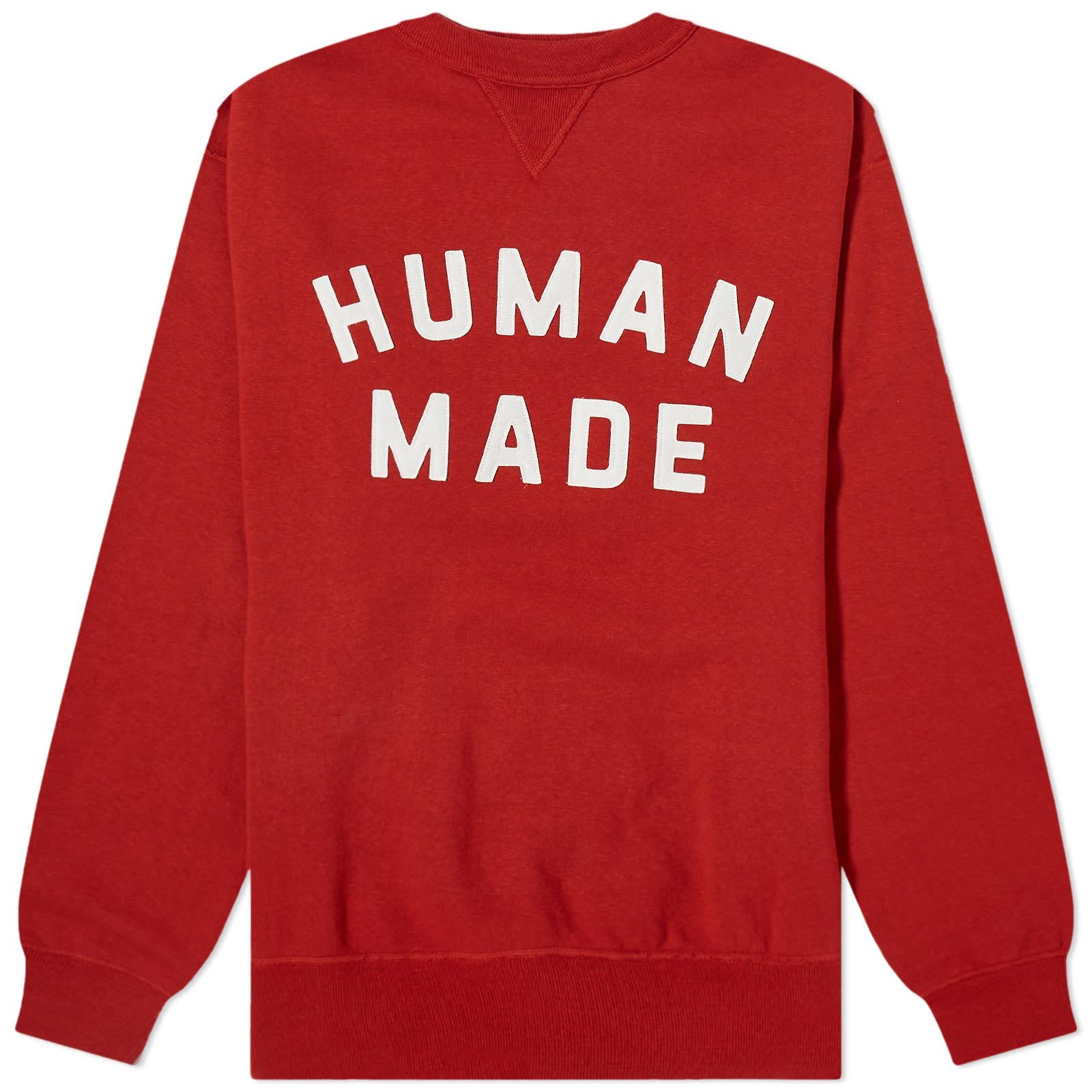 Human Made Logo Crew Sweat in Red for Men | Lyst