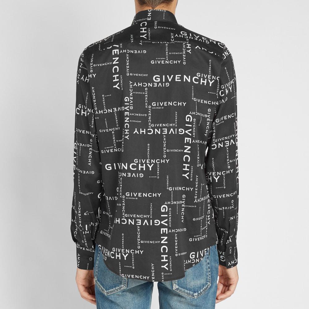 Givenchy Cotton Crossword Print Shirt In Black For Men Lyst