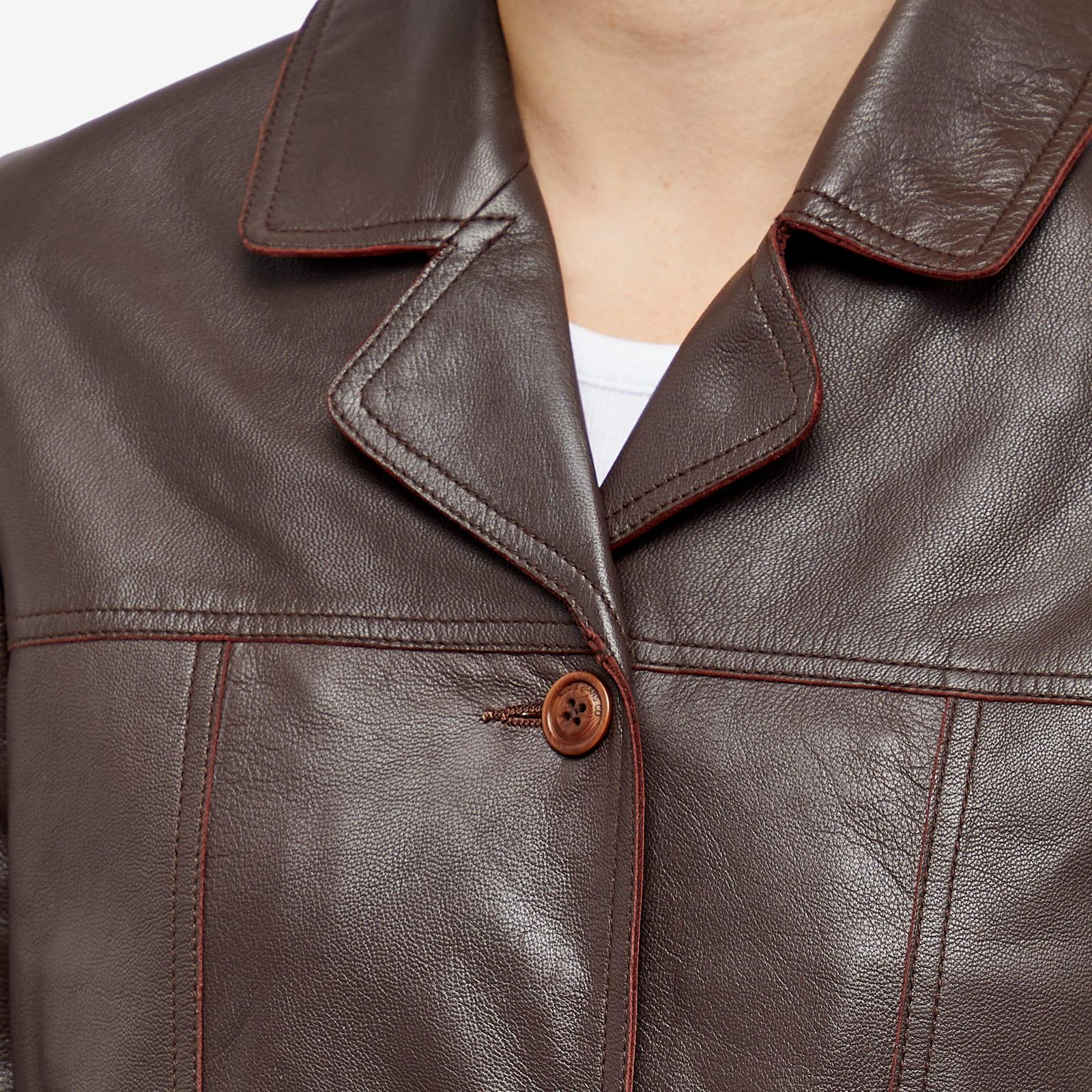 Saga leather blazer dark brown Clearance