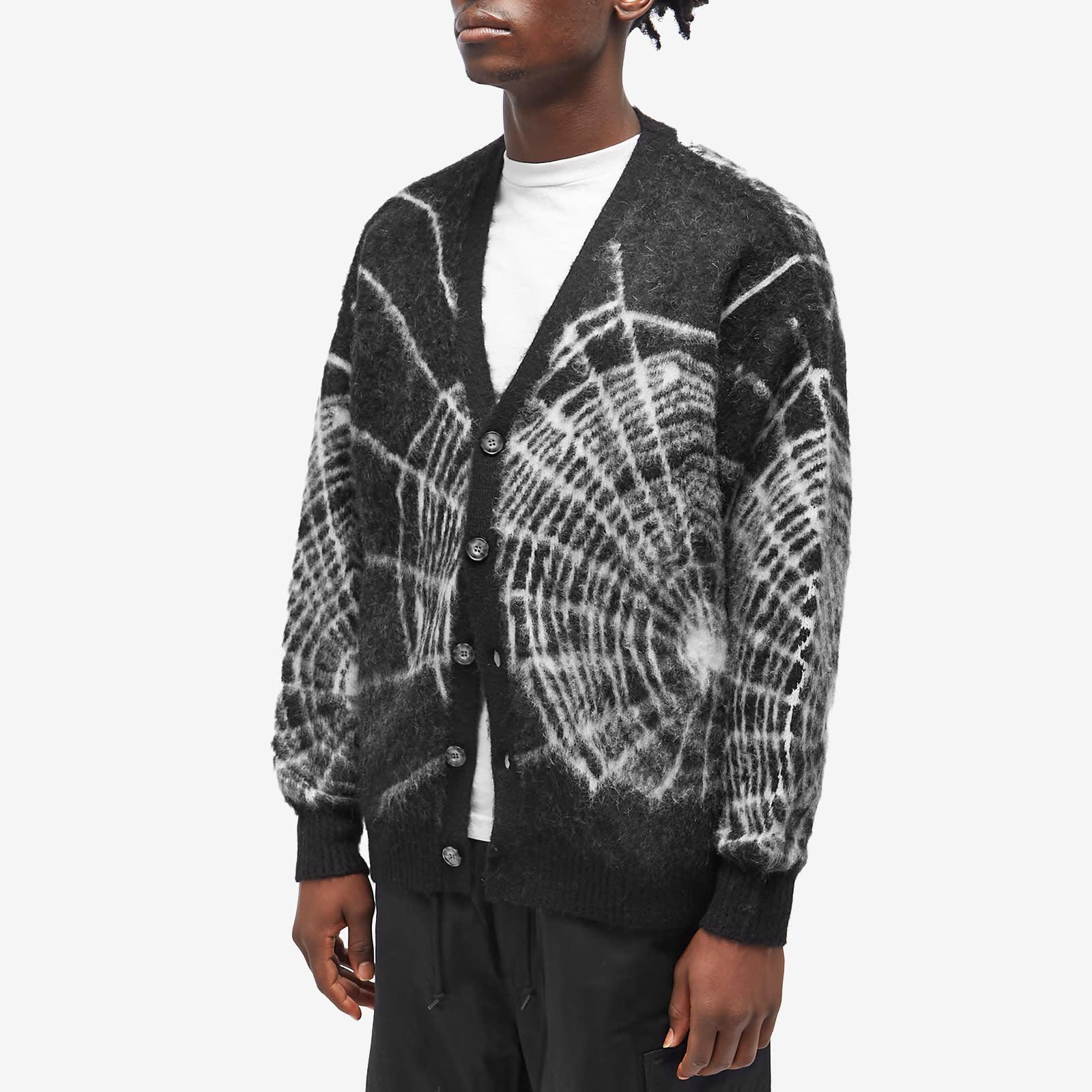 Flagstuff Spider Web Mohair Cardigan in Black for Men | Lyst
