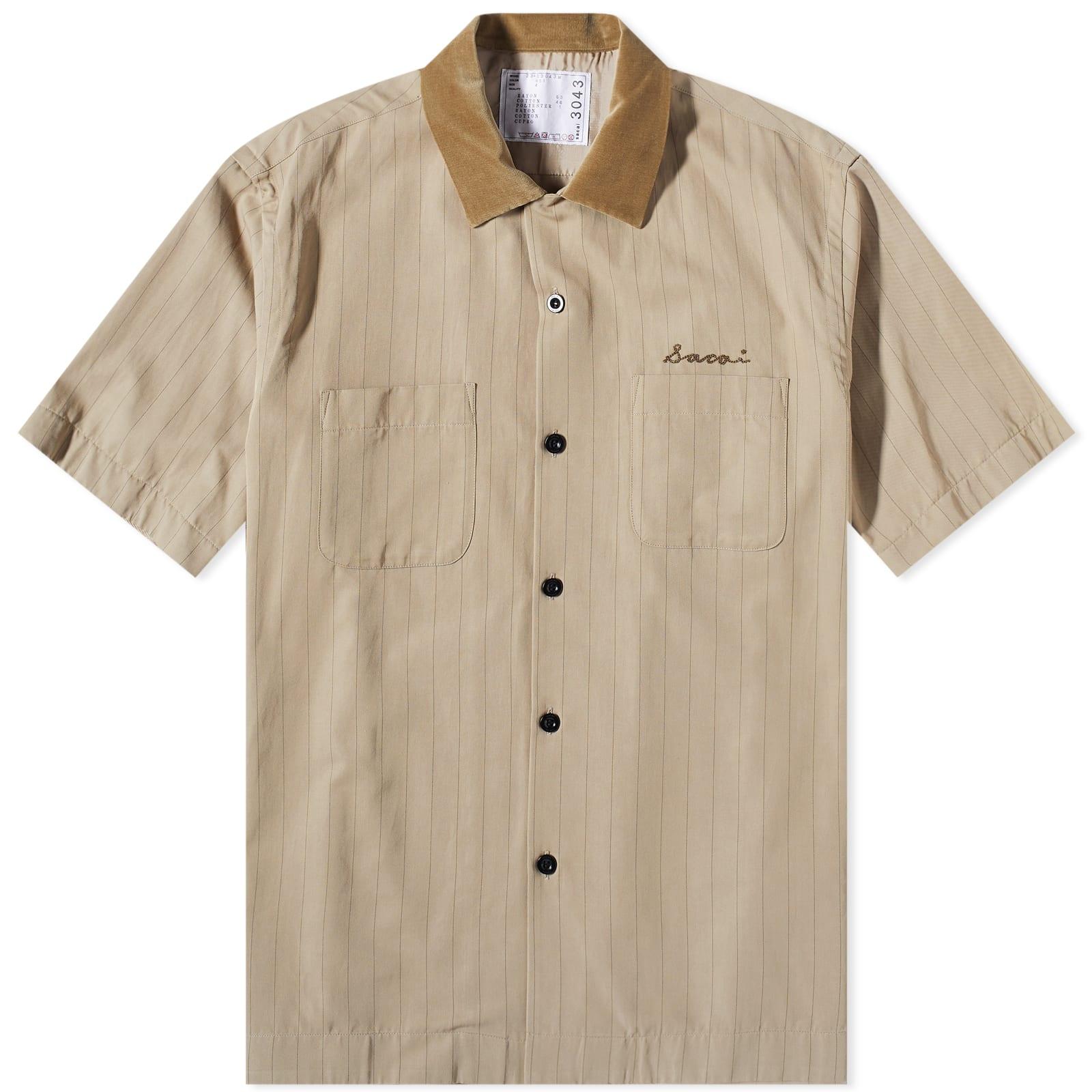 Sacai Chalk Stripe Bowling Shirt in Natural for Men | Lyst