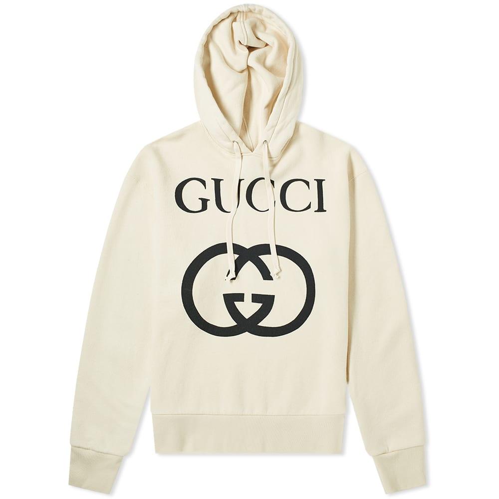 Gucci Hooded Sweatshirt With Interlocking G in White for Men - Save 25% ...