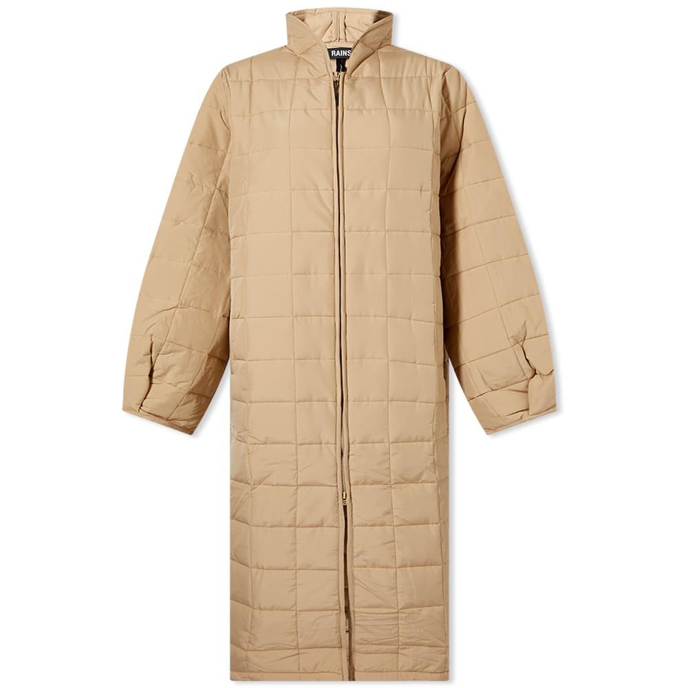 Rains Liner Quilted Coat in Natural Lyst