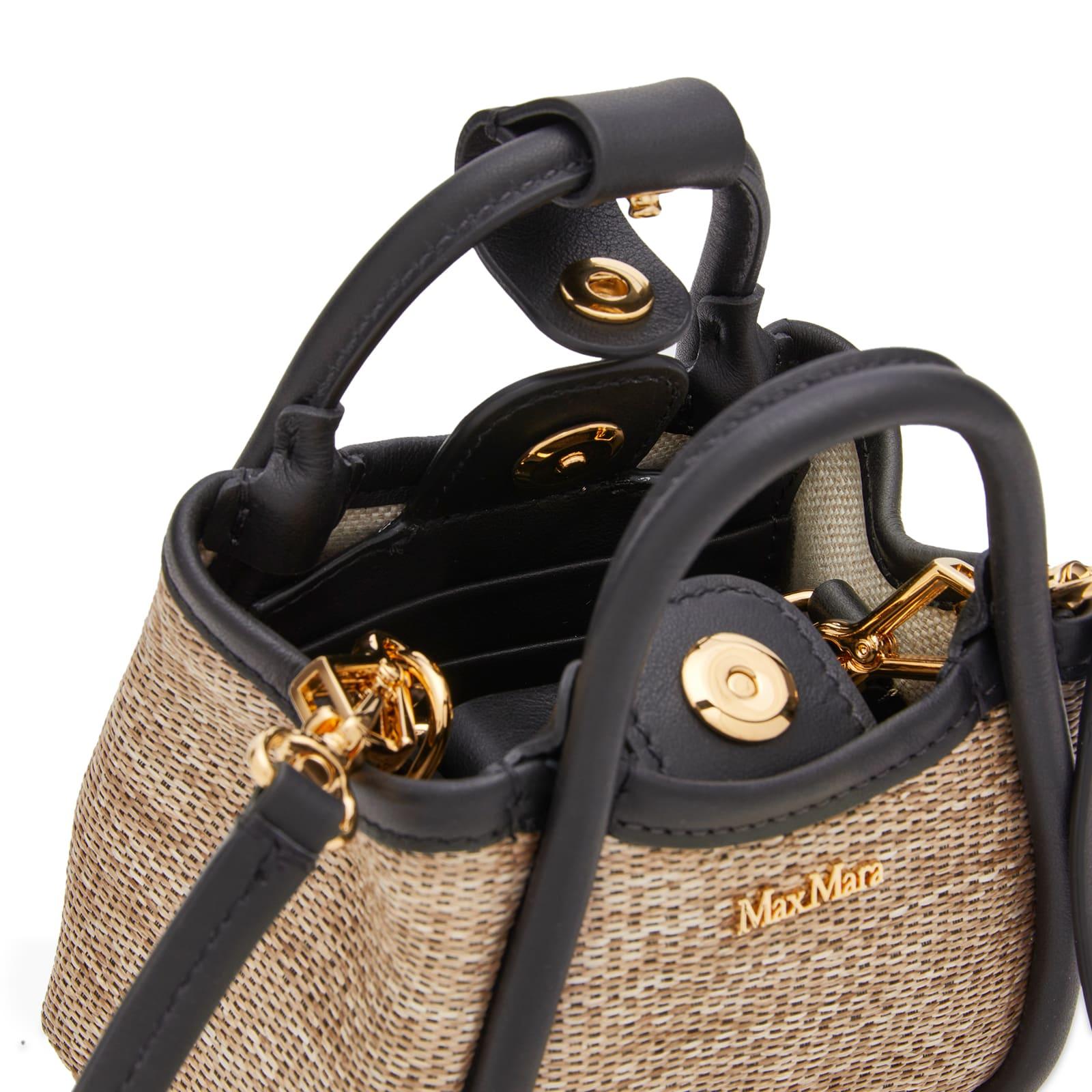 Max Mara Mini Marine Straw Bag in Black | Lyst