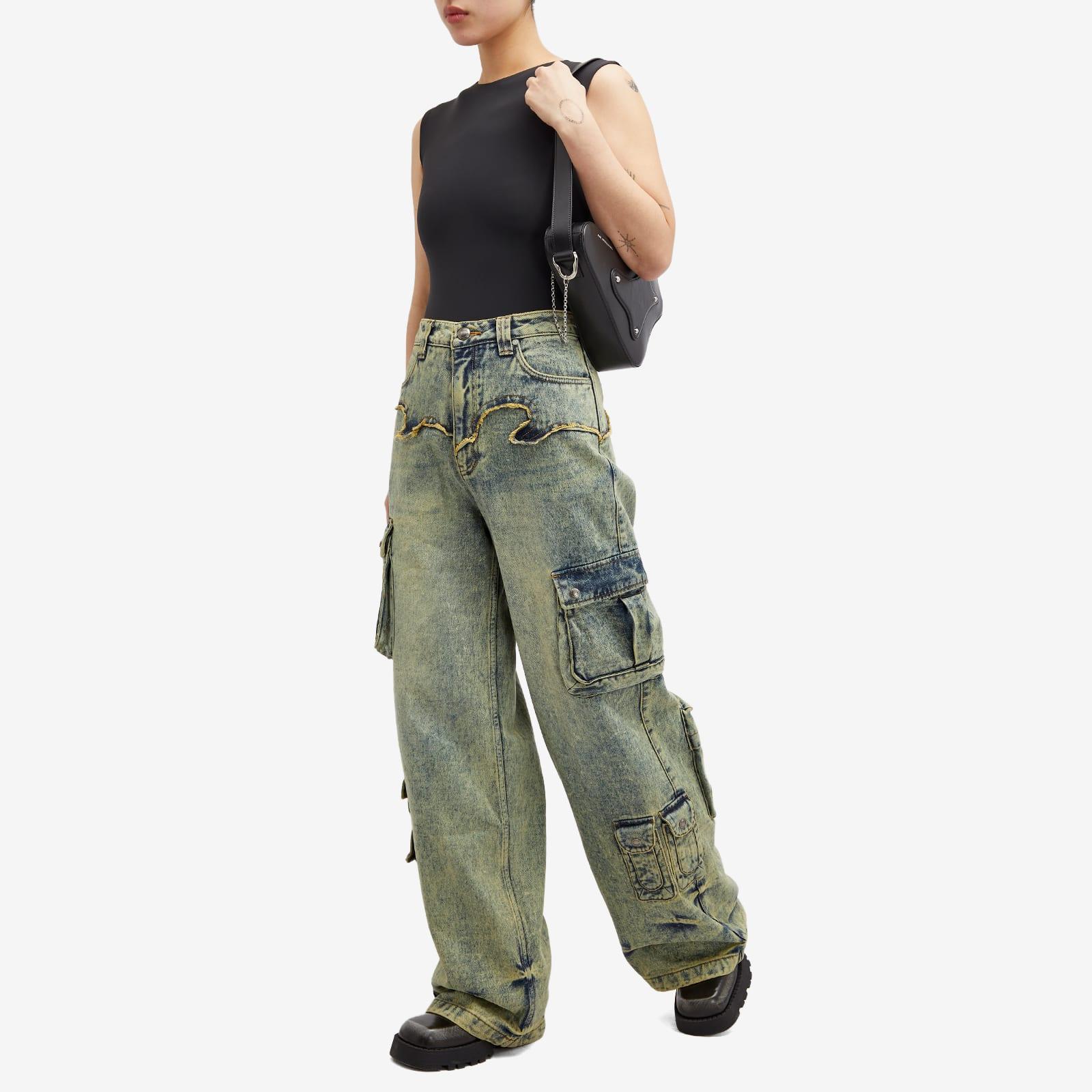 ★Andersson Bell★CAMOUFLAGE PLEATS DENIM TOP Camouflage Pleats Denim Top