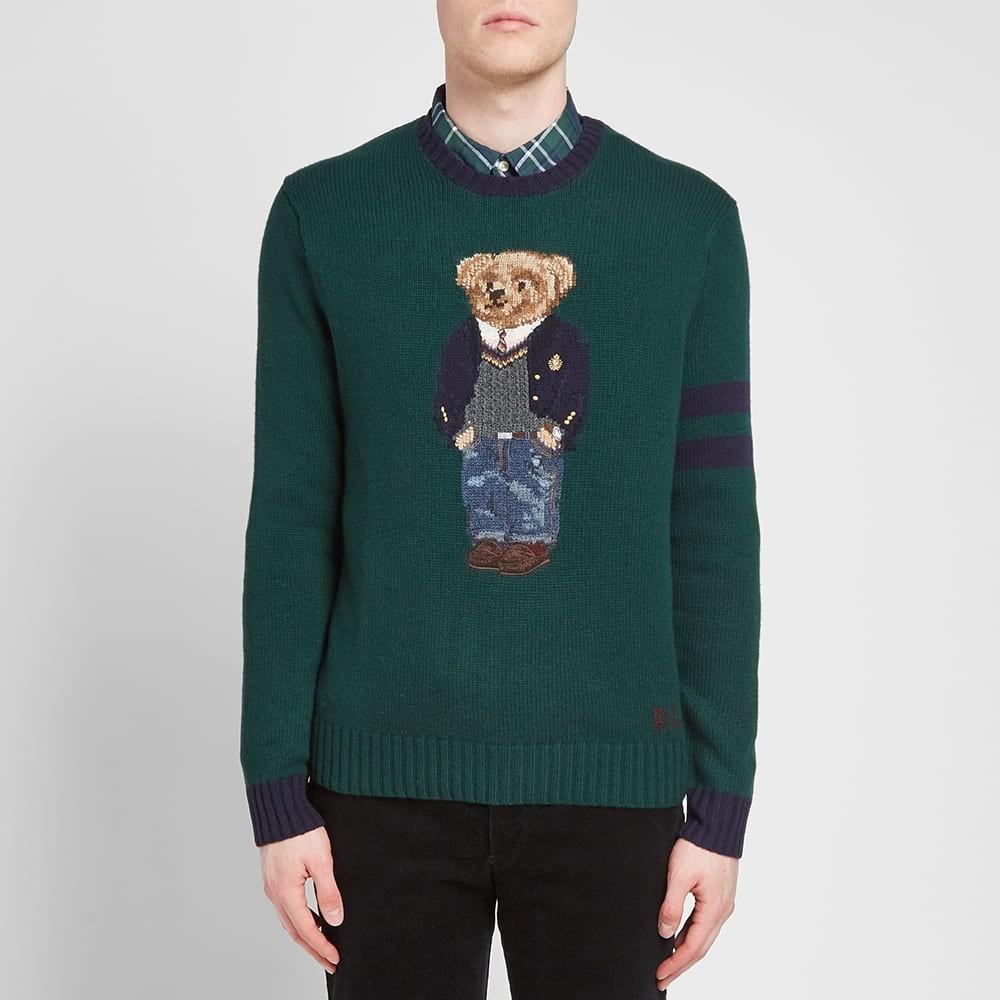 Polo Ralph Lauren Knitted Teddy Jumper in Green for Men | Lyst