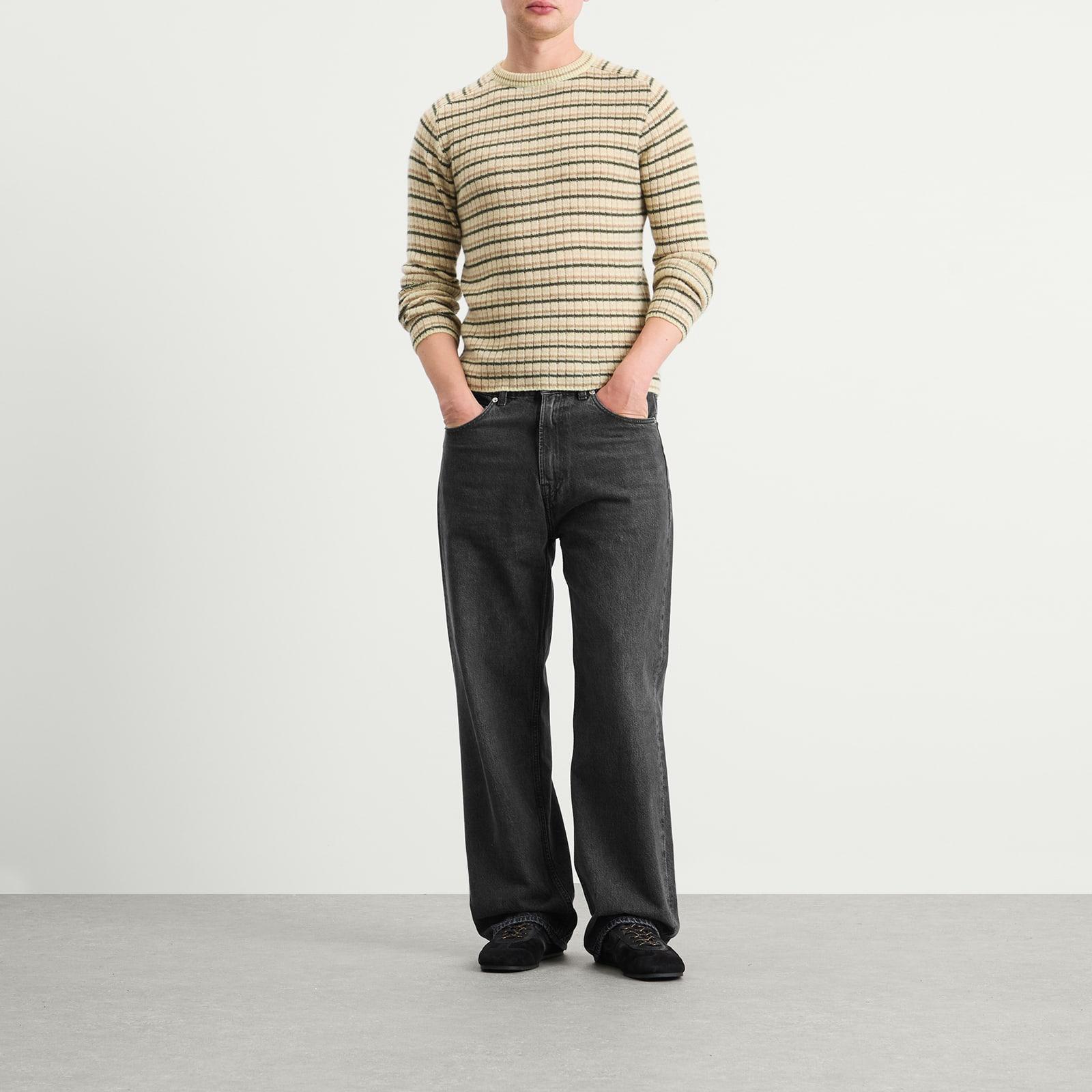 AURALEE Shetland Wool Cashmere Rib Knit P/O in Yellow for Men | Lyst