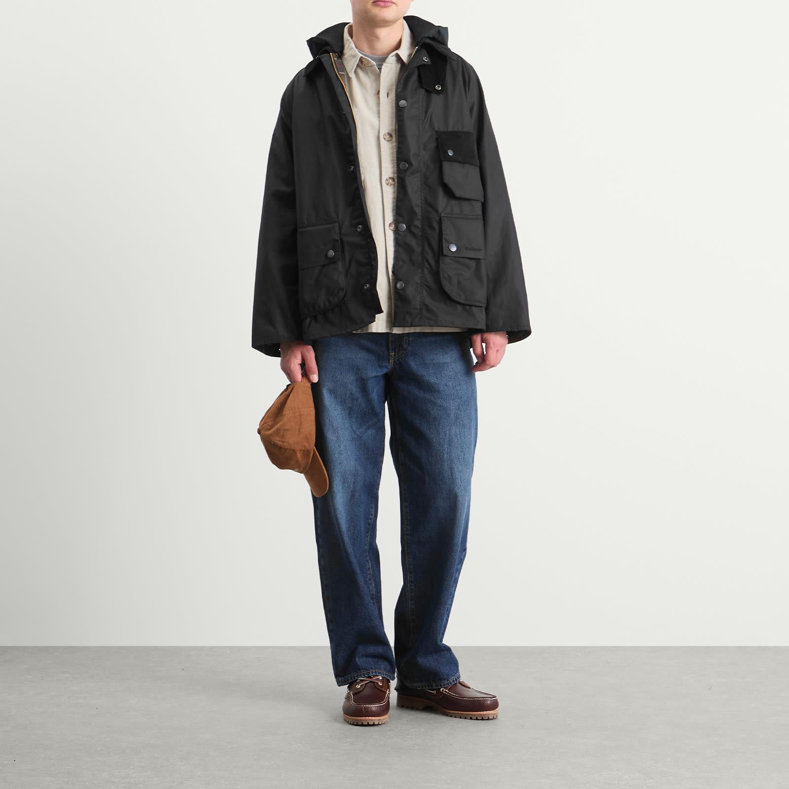 Barbour Heritage + Modified Solway Wax Jacket in Black for Men | Lyst