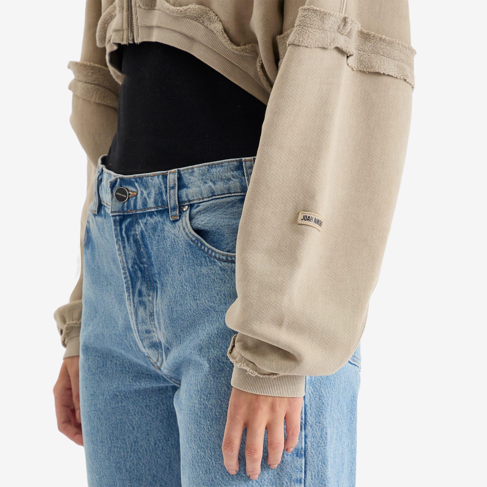 Joah Brown Deconstructed Crop Zip Hoodie in Brown | Lyst UK