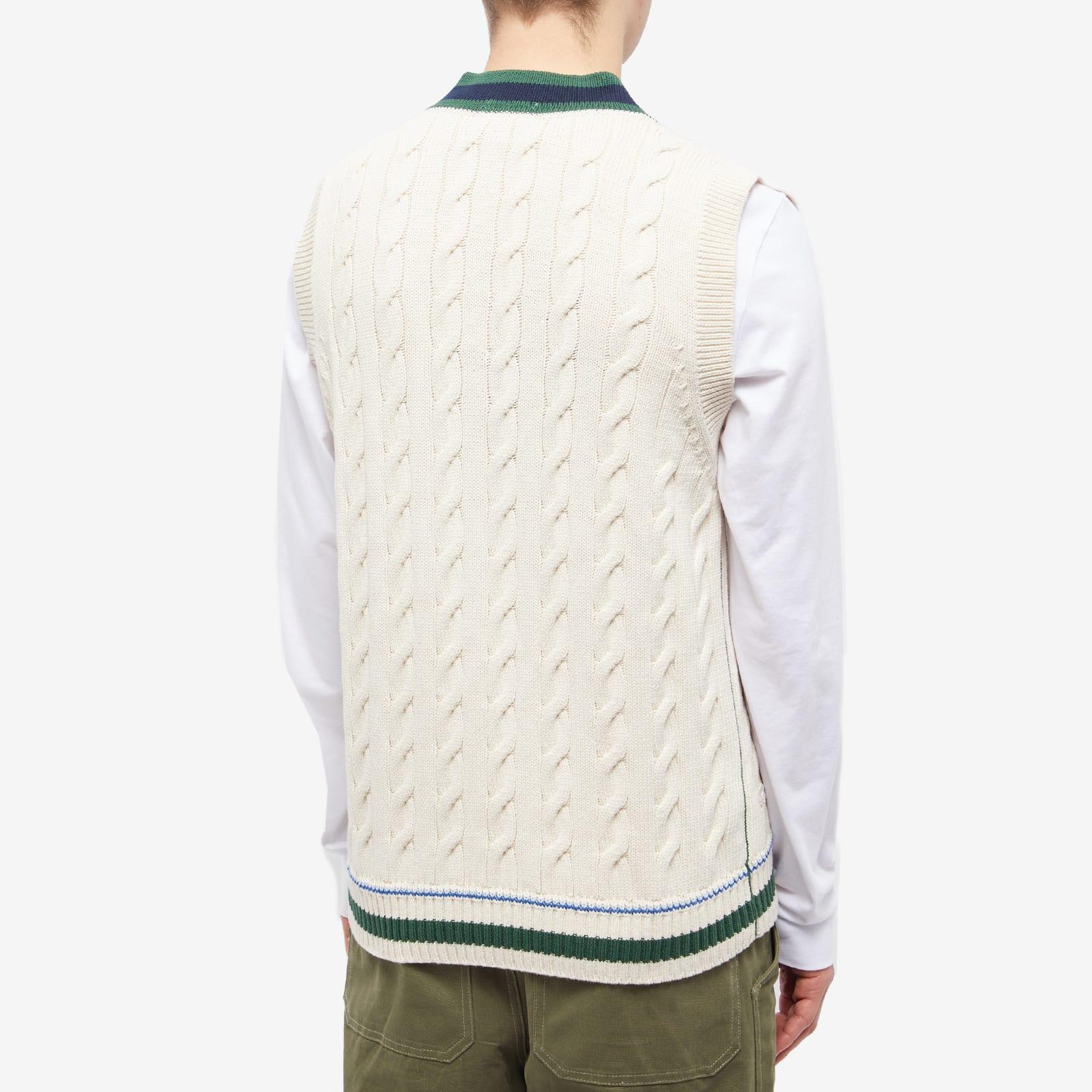 service Hvad sandwich Lacoste Robert Georges Cable Knit Vest in White for Men | Lyst