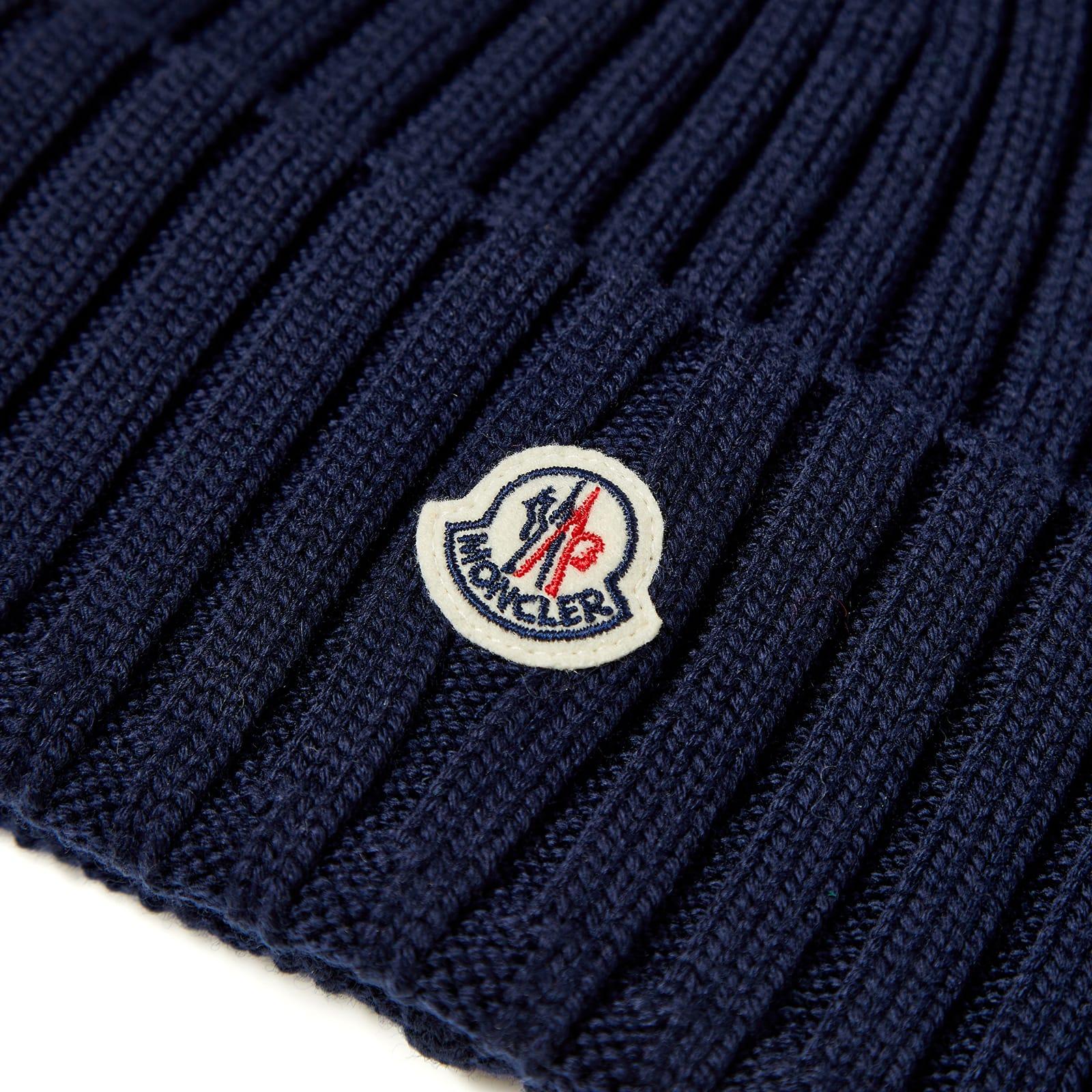 Moncler Logo Beanie Hat in Blue | Lyst