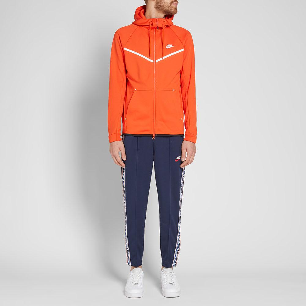 orange tech fleece joggers