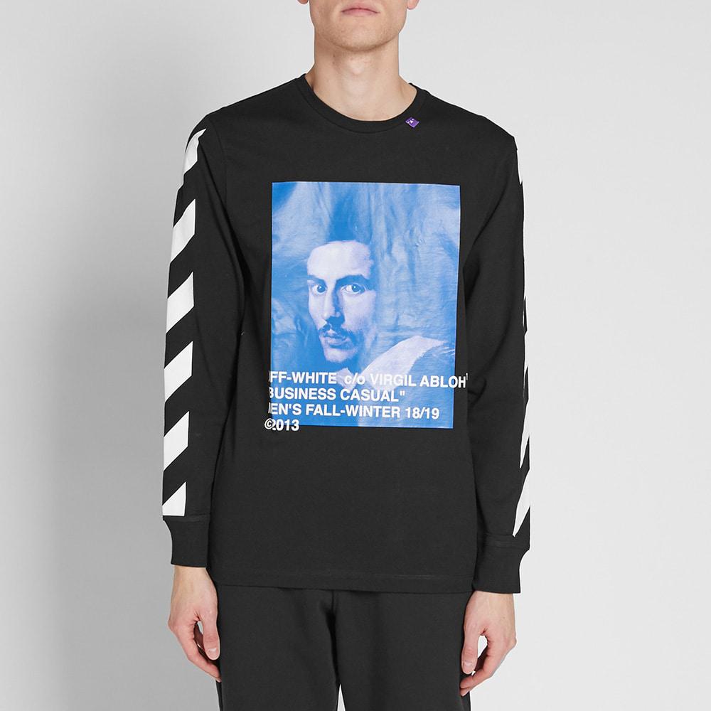 Off-White c/o Virgil Abloh Black Diagonal Bernini Long Sleeve T-shirt for  Men | Lyst