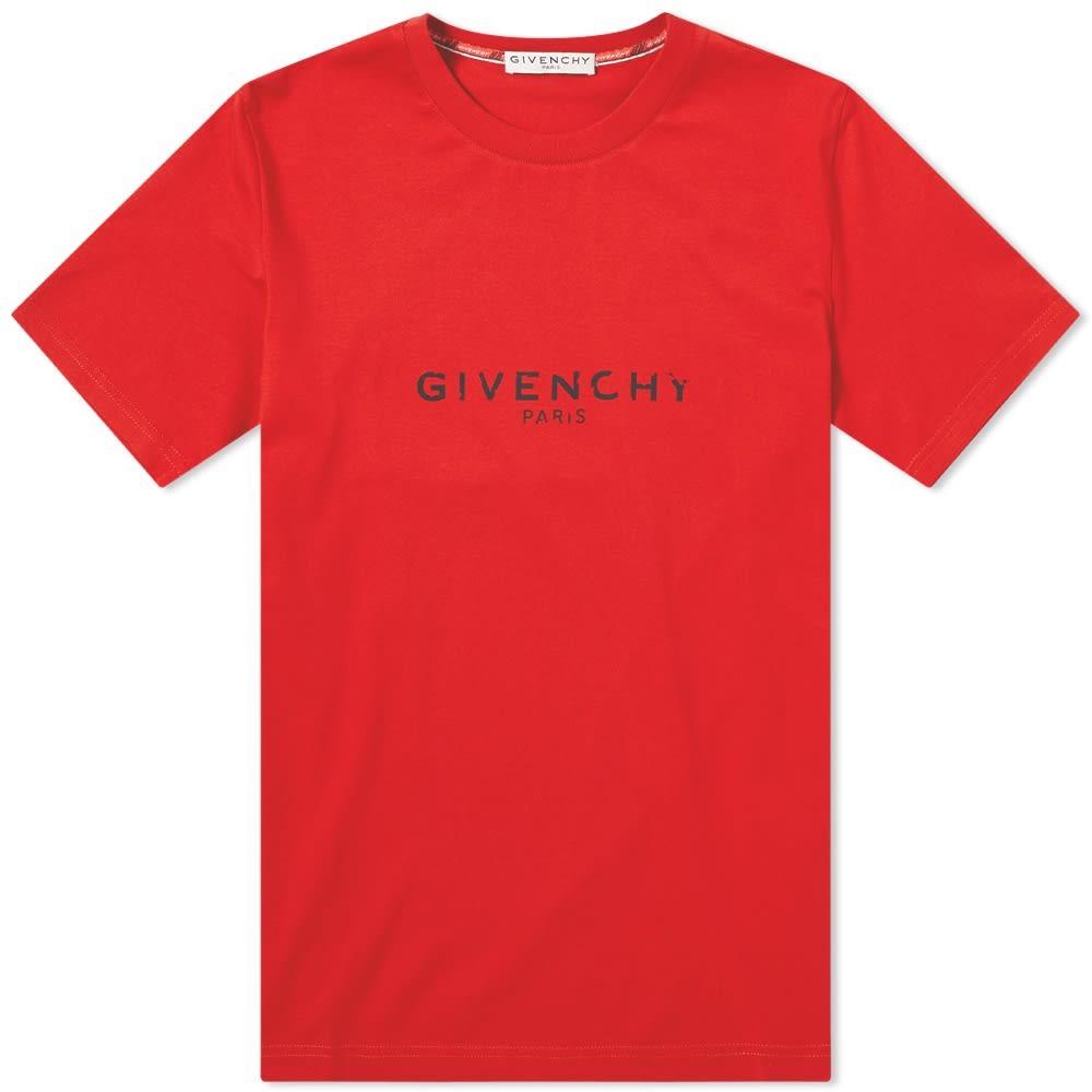 givenchy red logo t shirt