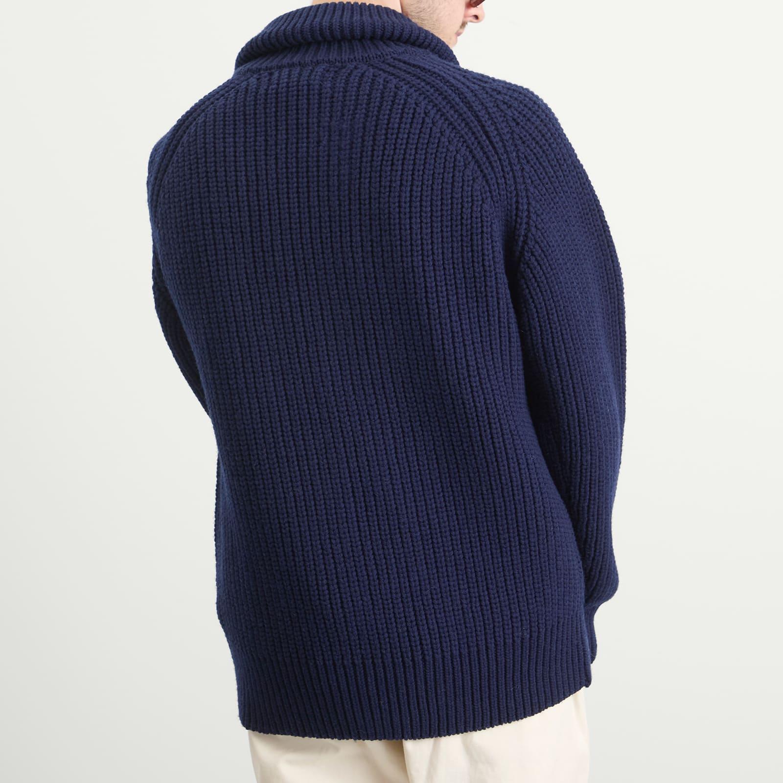 Dries Van Noten Double Zip Wool Ribbed Jumper in Blue for Men